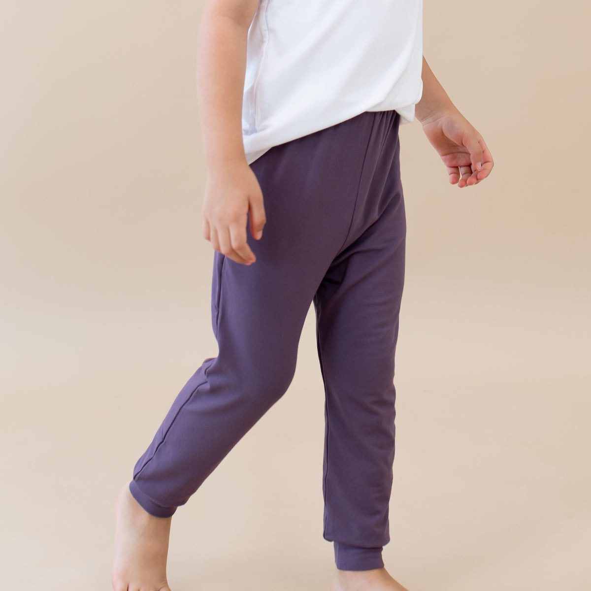 Toddler modeling Pant in Currant 