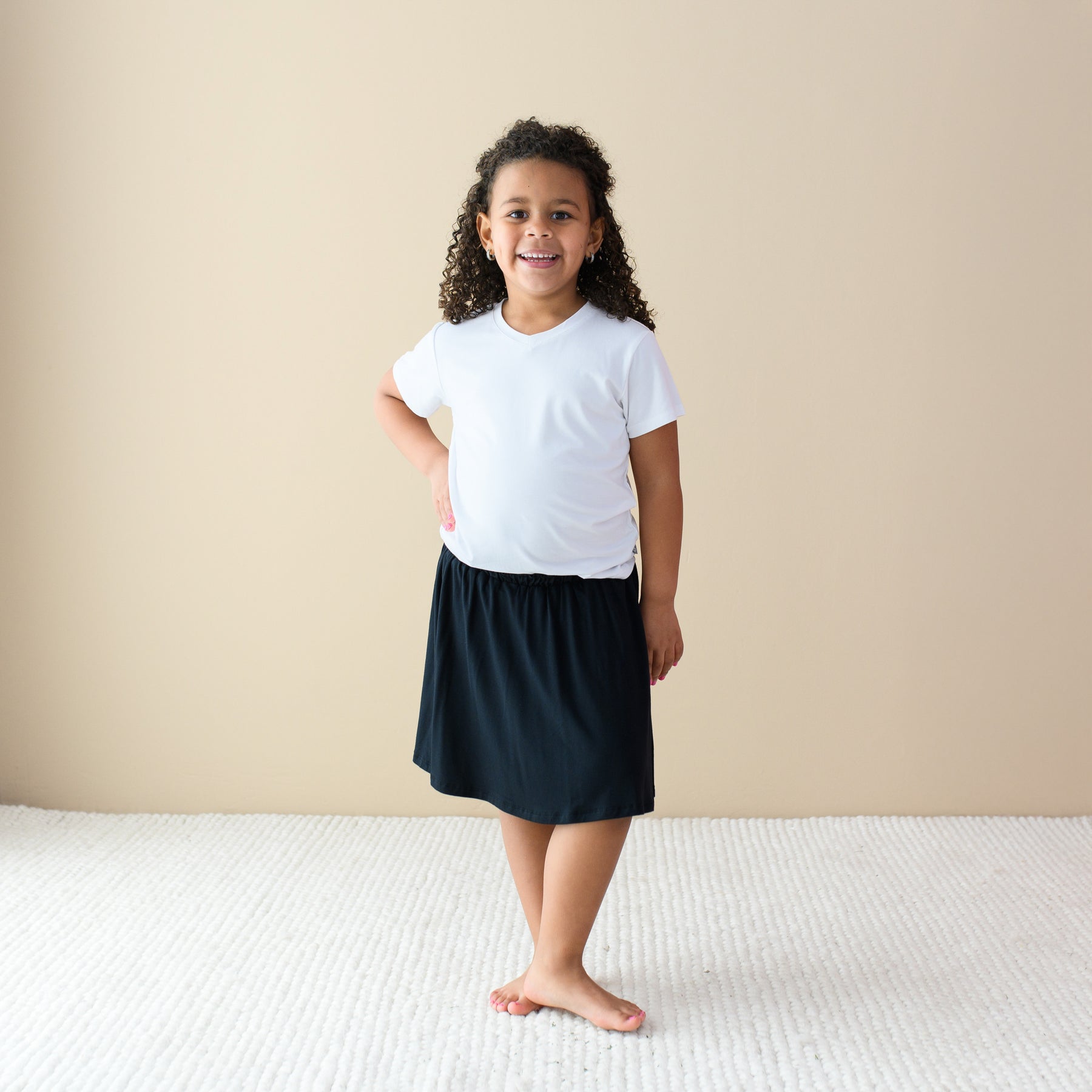 Toddler modeling Toddler Skort in Midnight