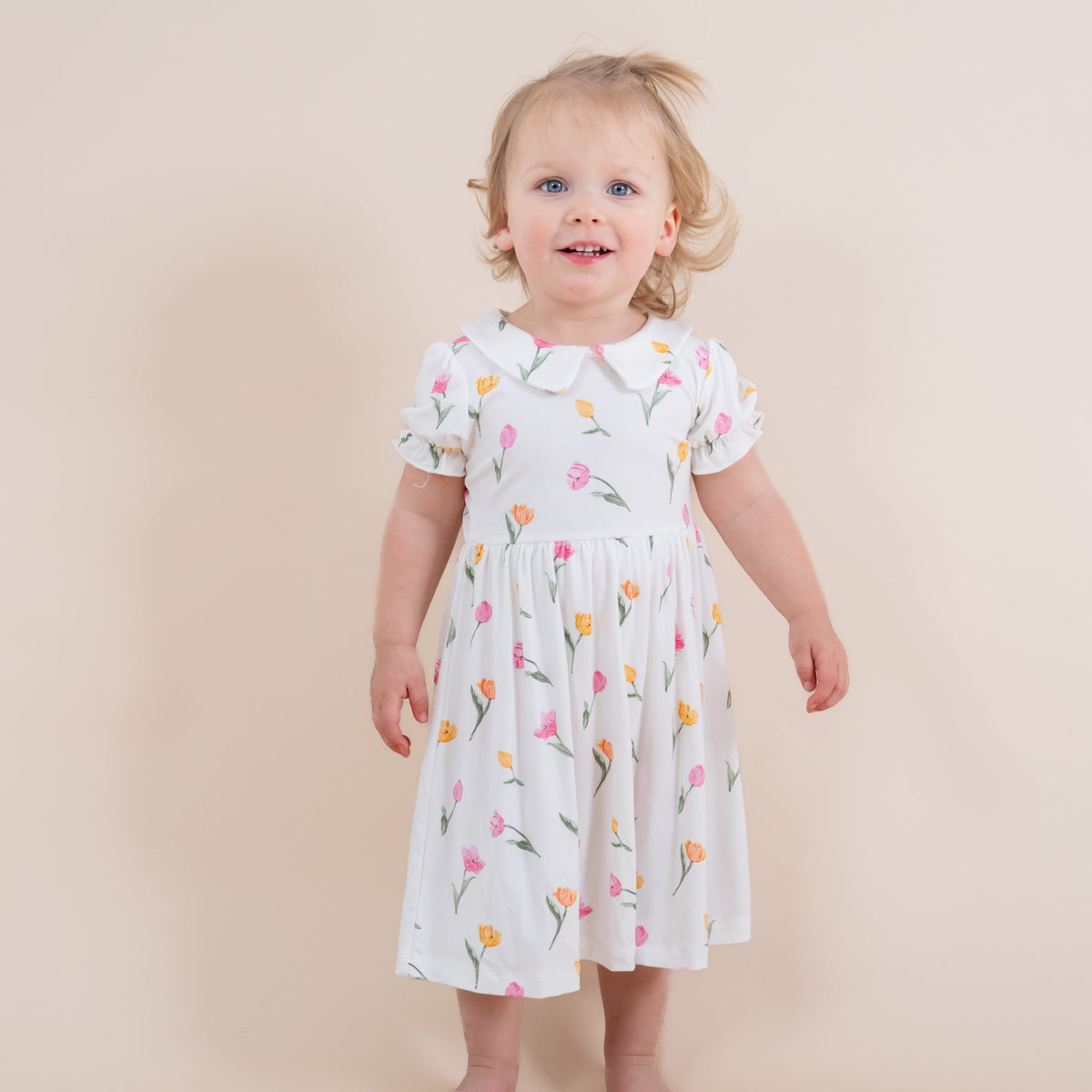 Peter Pan Collar Bodysuit Dress in Tulip Peter Pan Collar Bodysuit Dress in Tulip