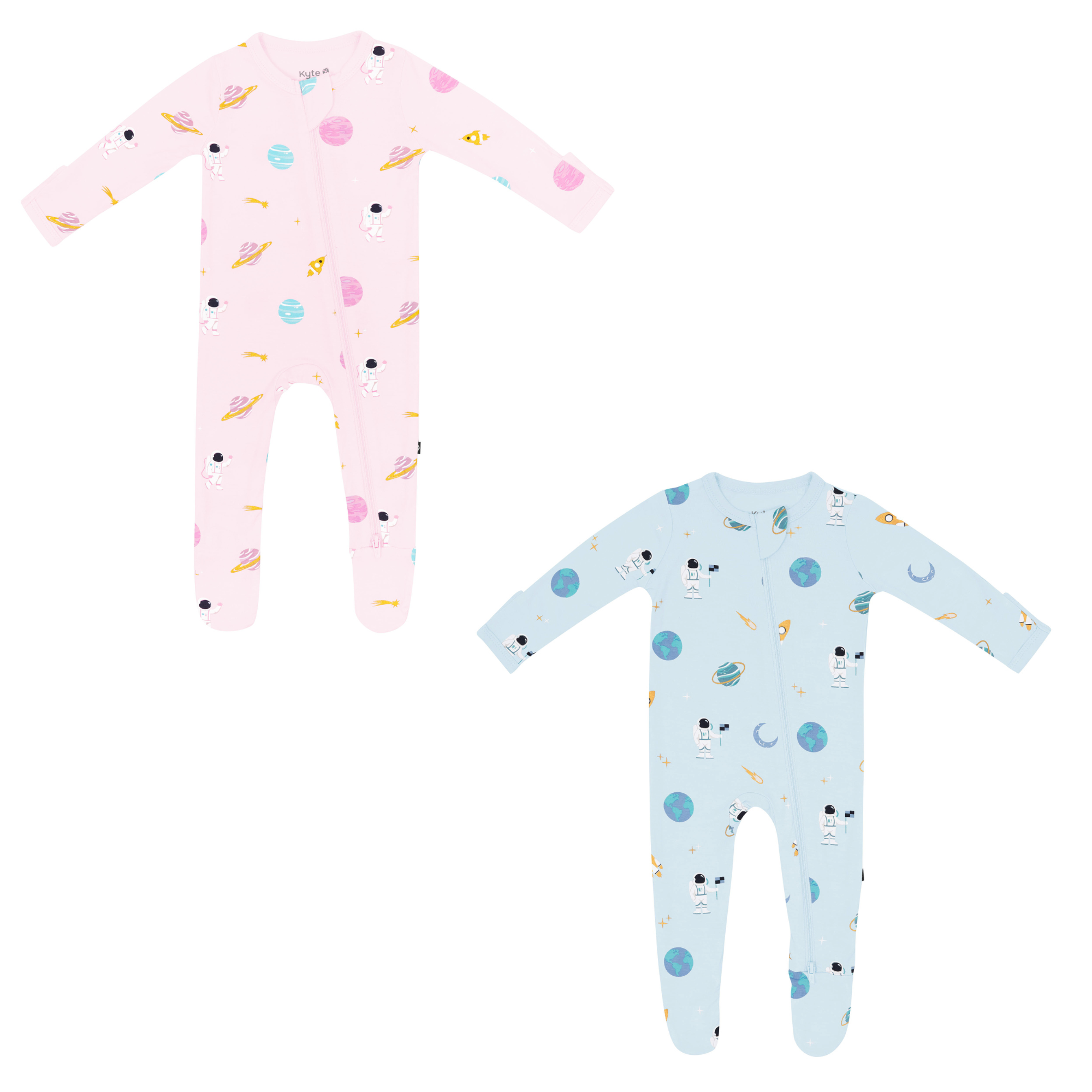 sakura space and ice space zippered footies