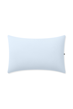 Blue pillow on white background