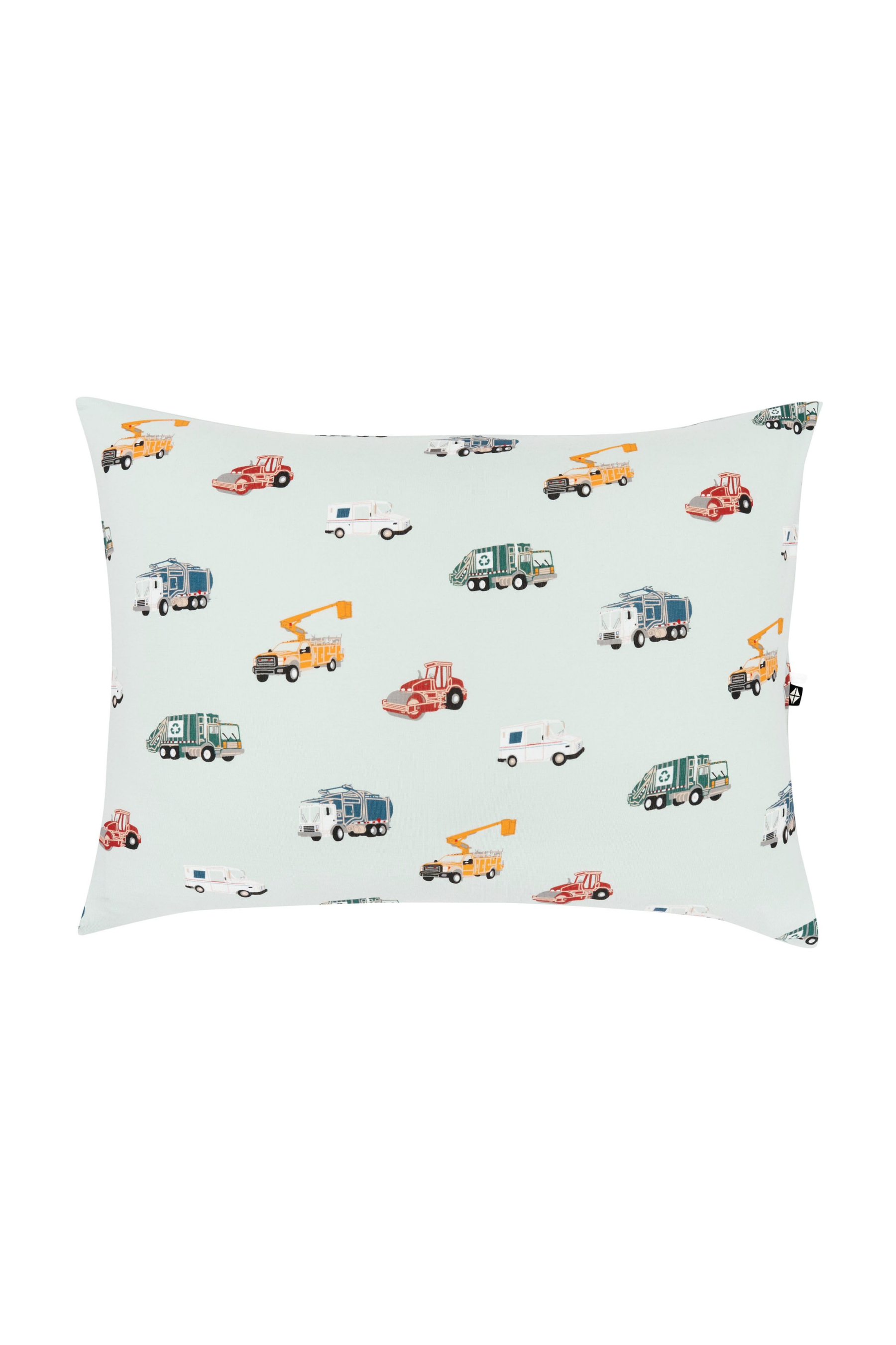 The front of the Toddler Pillowcase in City Vehicles 
