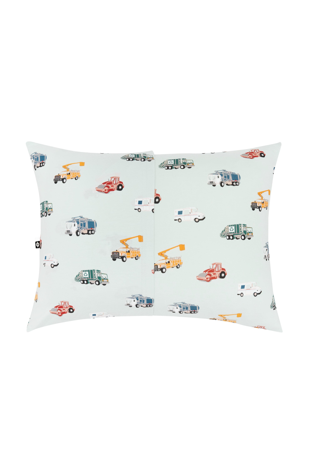 The back of the Toddler Pillowcase in City Vehicles showing the envelope closure