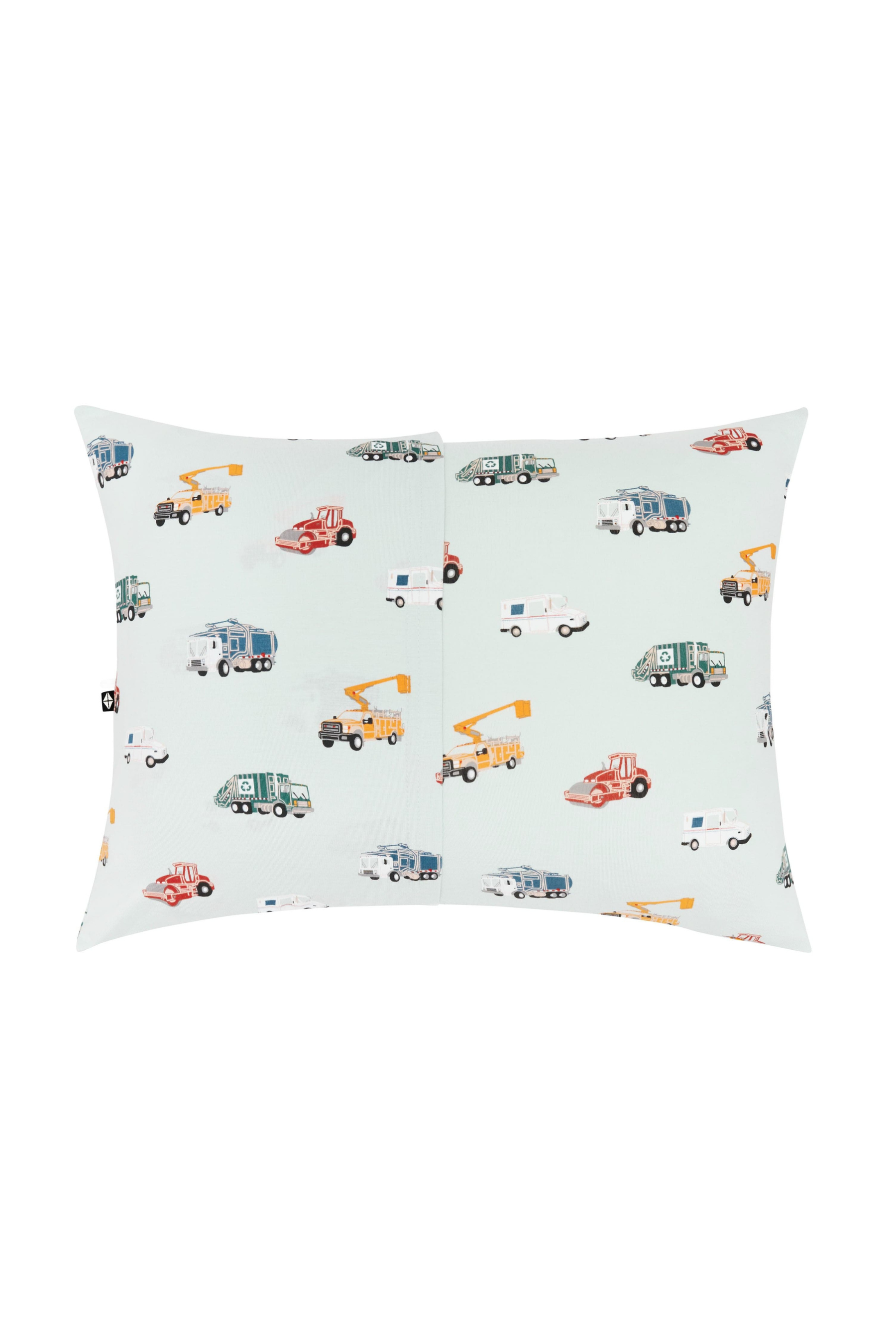 The back of the Toddler Pillowcase in City Vehicles showing the envelope closure