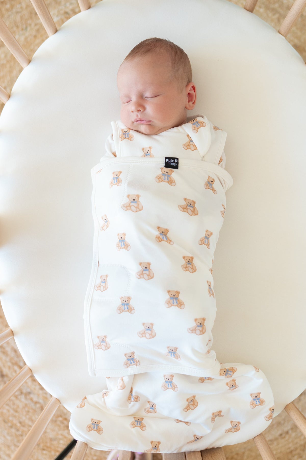 Baby sleeping in Sleep Bag Swaddler in Teddy Bear 1.0