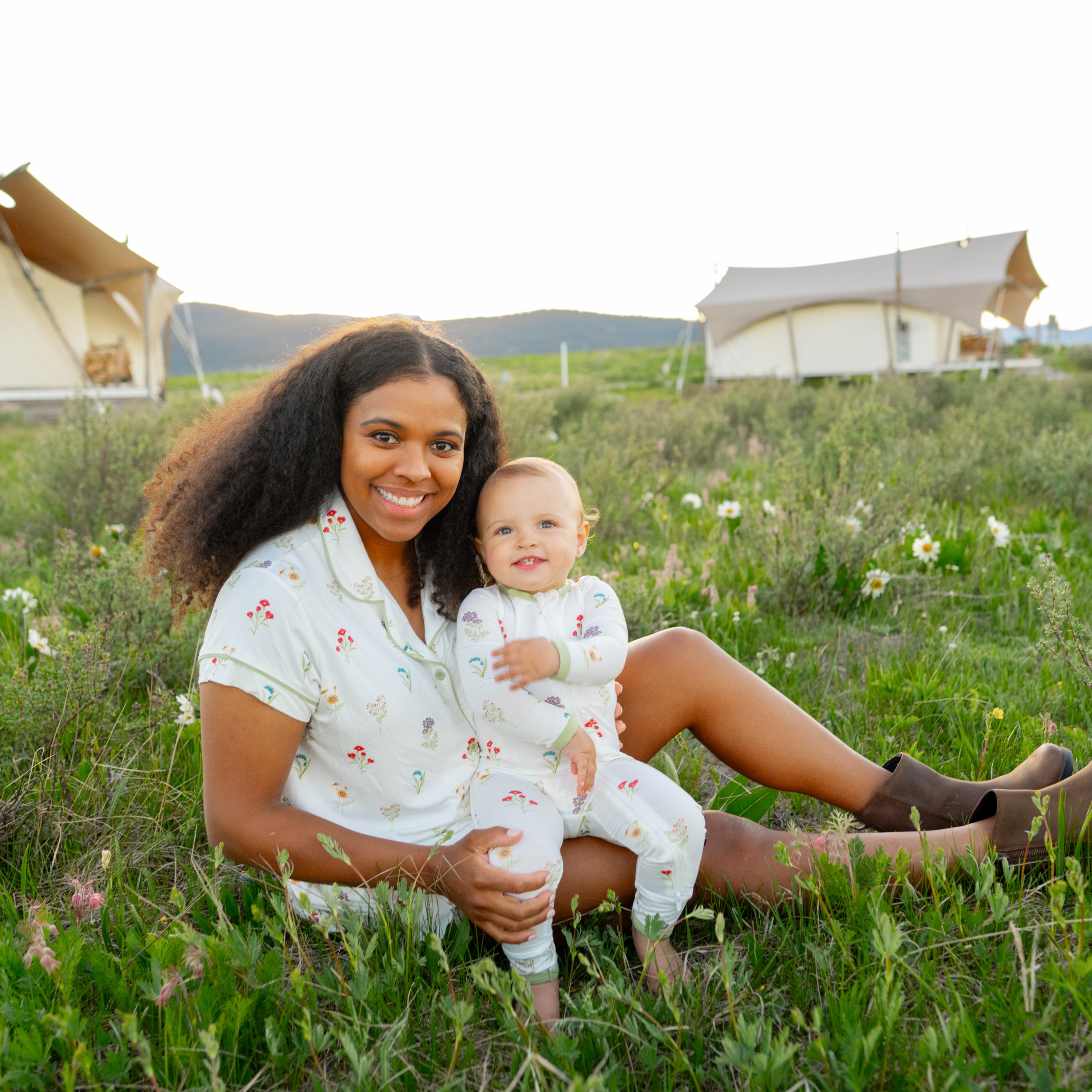 Women's Short Sleeve Pajama Set in Wildflower