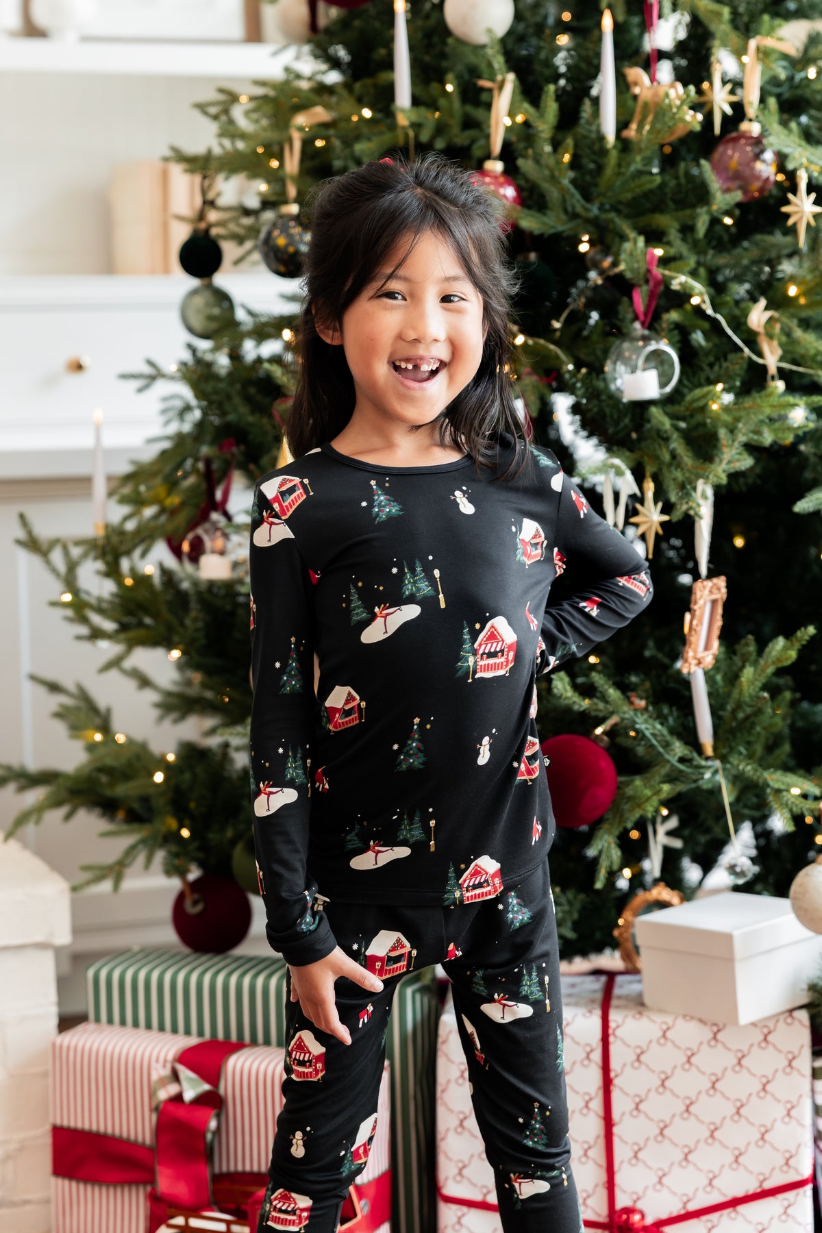 Long Sleeve Pajamas in Winter Wonderland