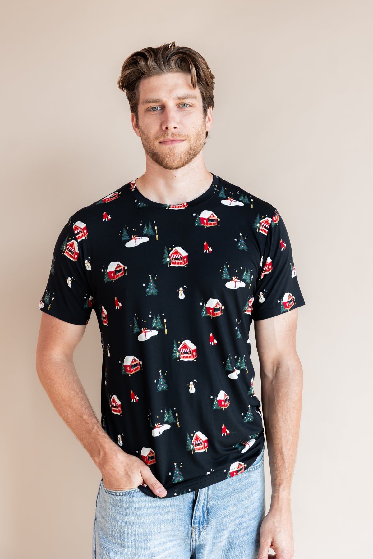 Men's Crew Neck Tee in Winter Wonderland