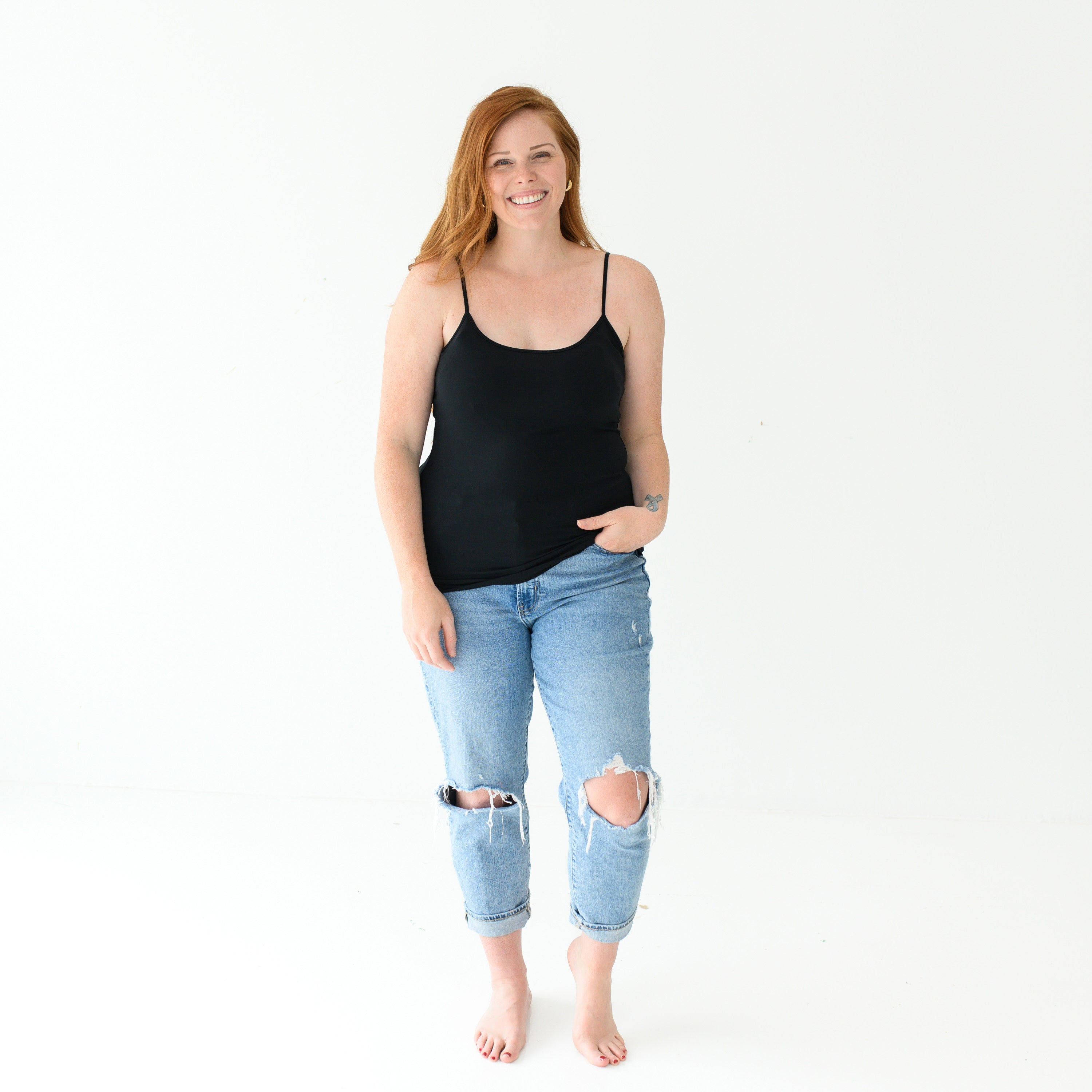 Woman modeling Women’s Camisole in Midnight