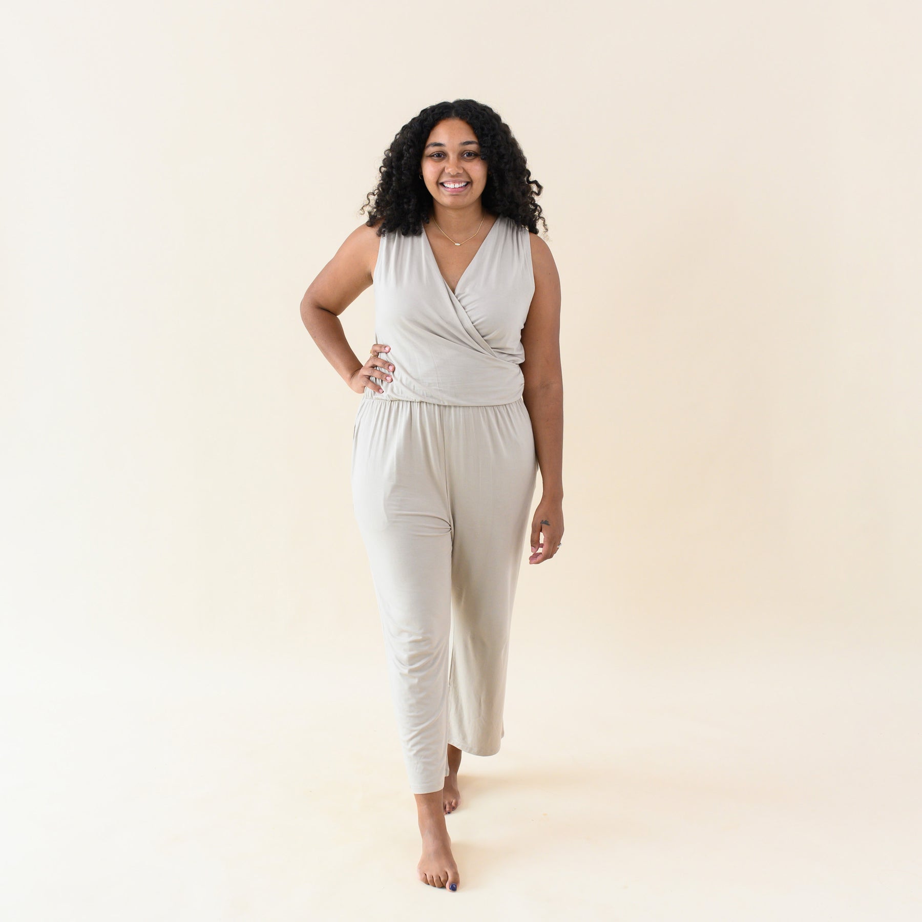 Women's Jumpsuit in Almond