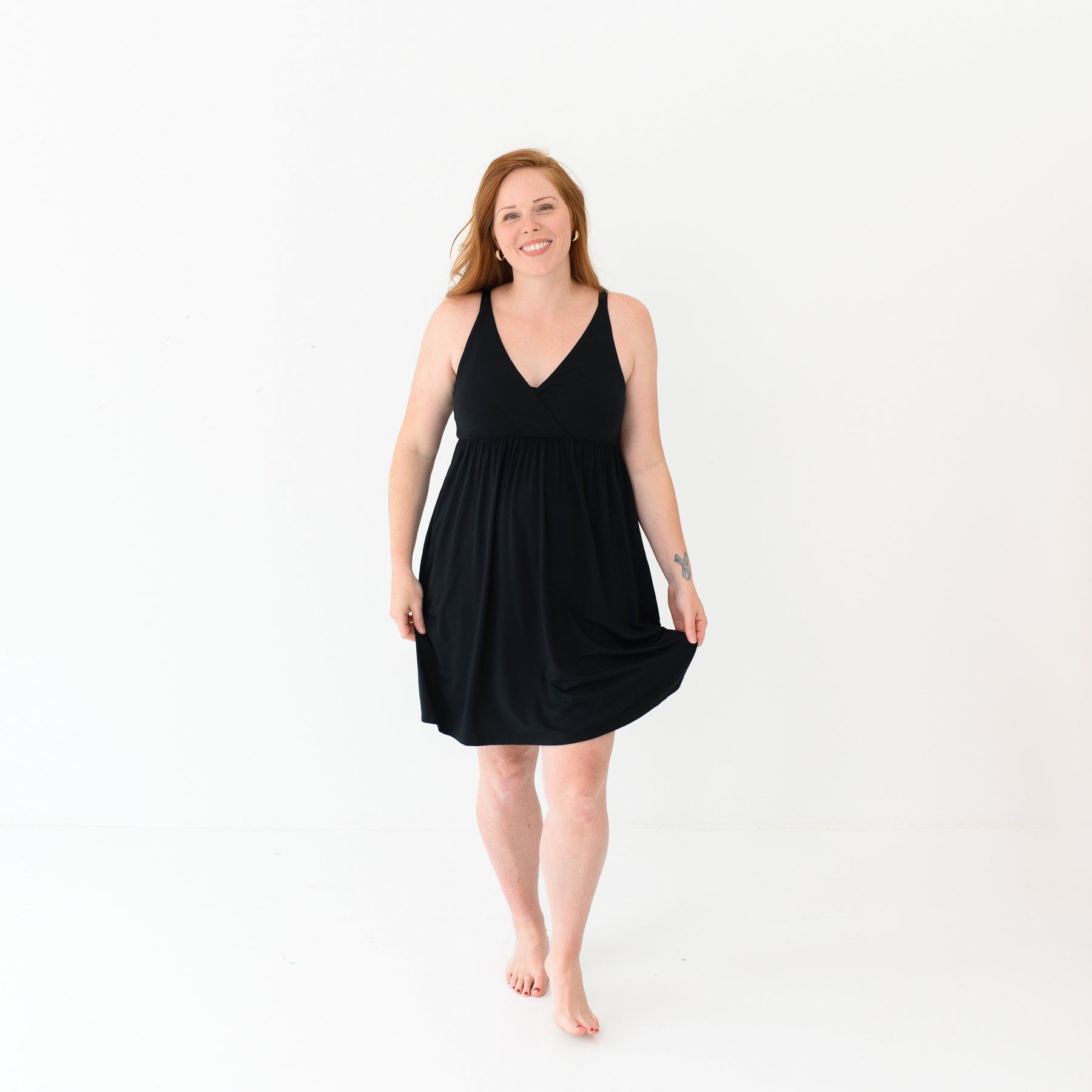 Woman modeling Women's Nightgown in Midnight