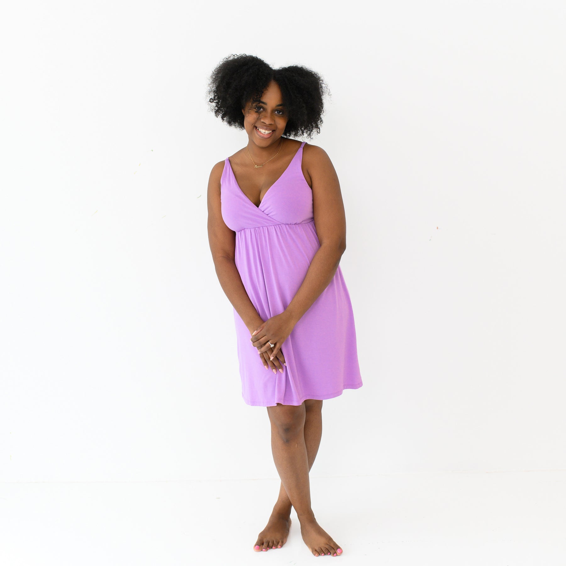 Woman modeling Women's Nightgown in Poi