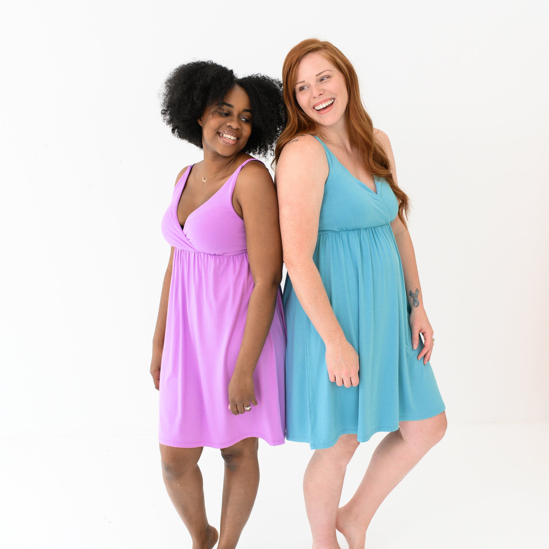 Two women modeling Women's Nightgown in Makai and Poi