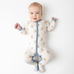Baby wearing Footie in Teddy Bear