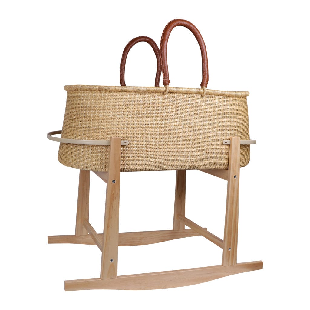 Wicker bassinet clearance basket with stand