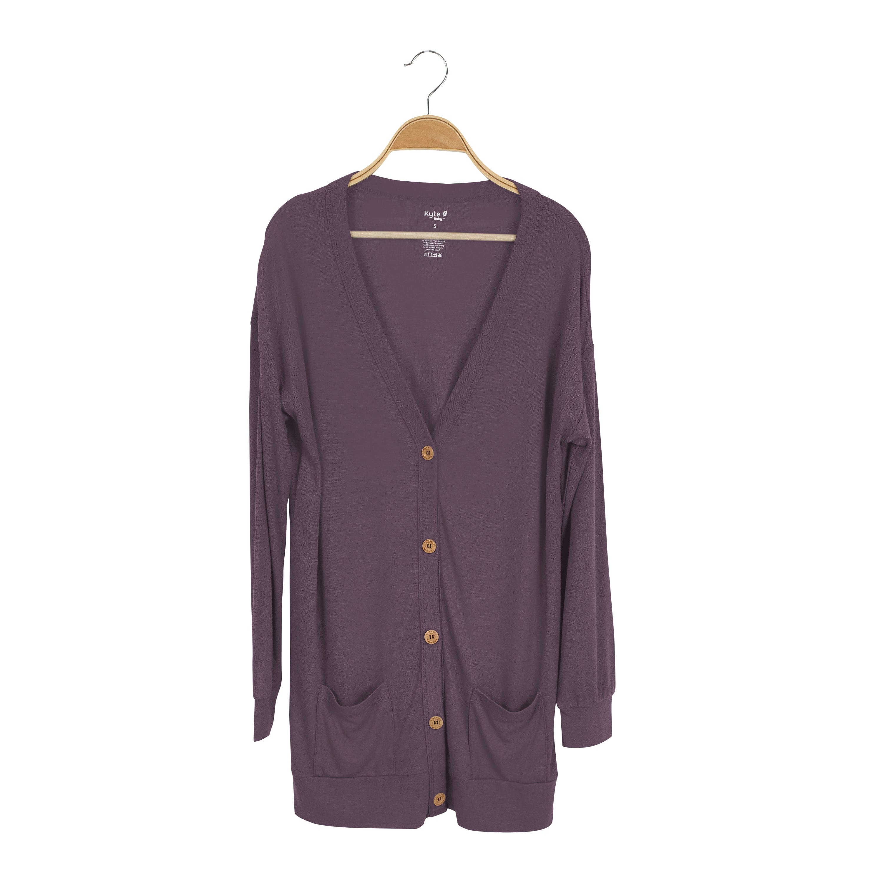 Kyte Baby Adult Bamboo Jersey Cardigan Bamboo Jersey Adult Cardigan in Currant