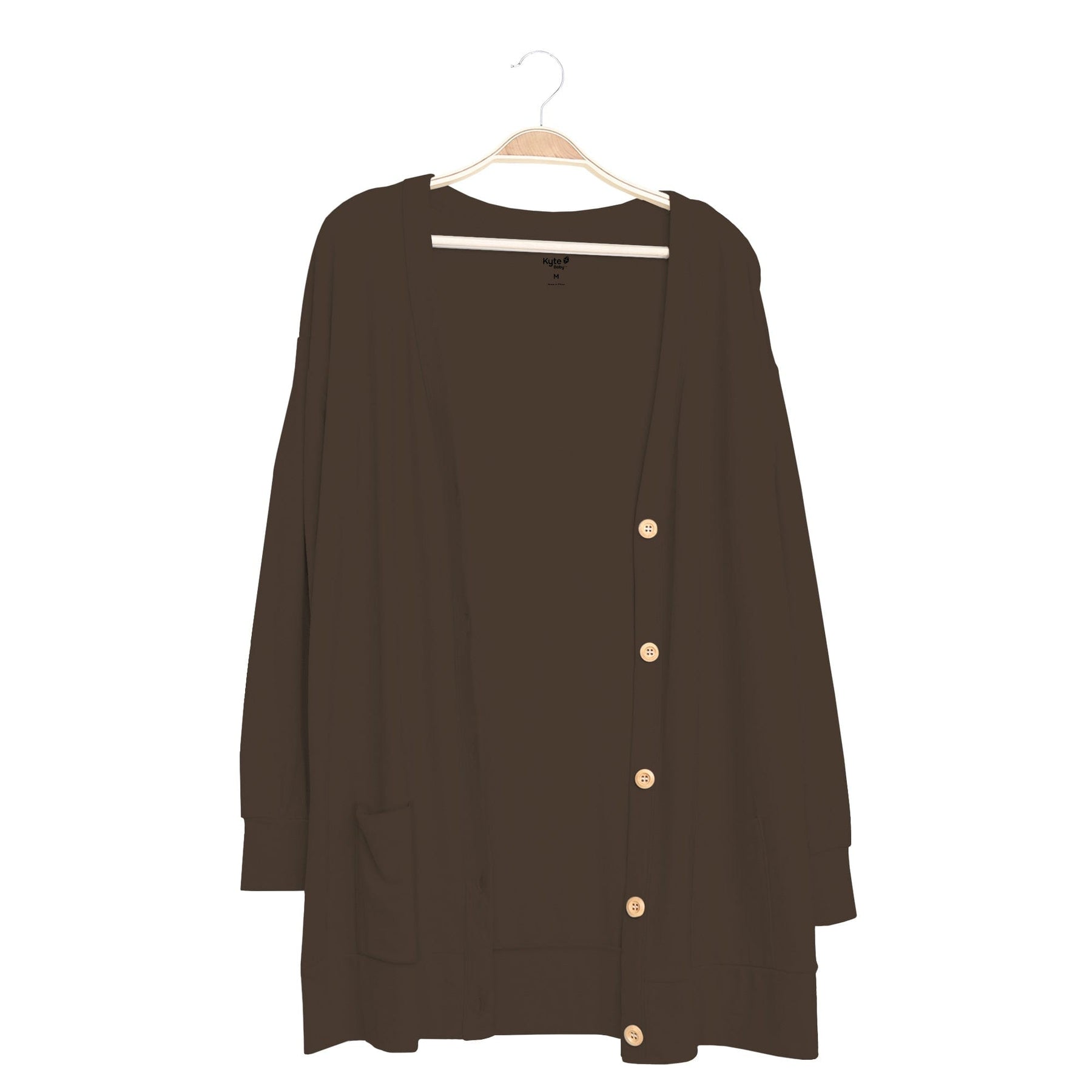 Kyte Baby Adult Bamboo Jersey Cardigan Bamboo Jersey Adult Cardigan in Espresso