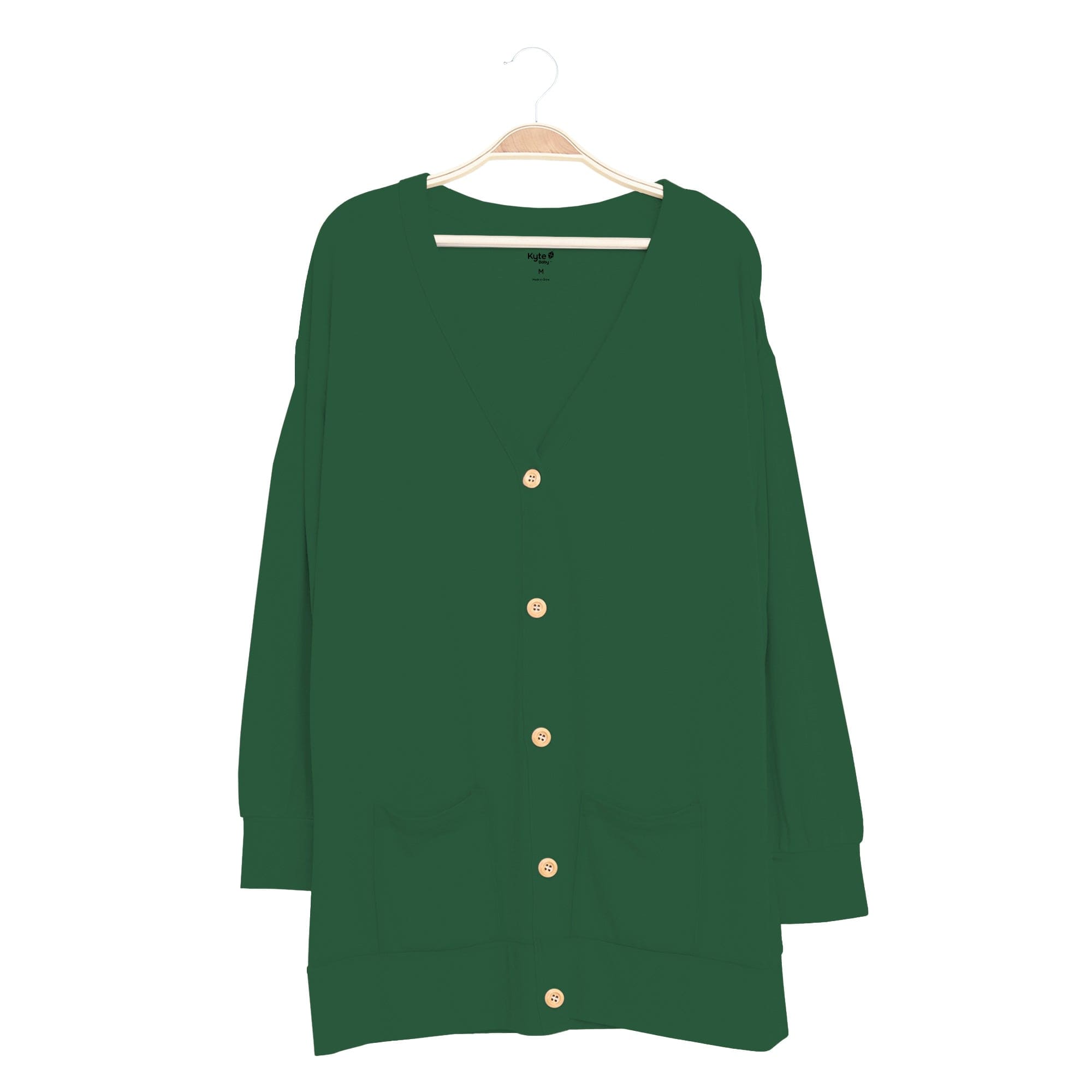 Kyte Baby Adult Bamboo Jersey Cardigan Bamboo Jersey Adult Cardigan in Forest