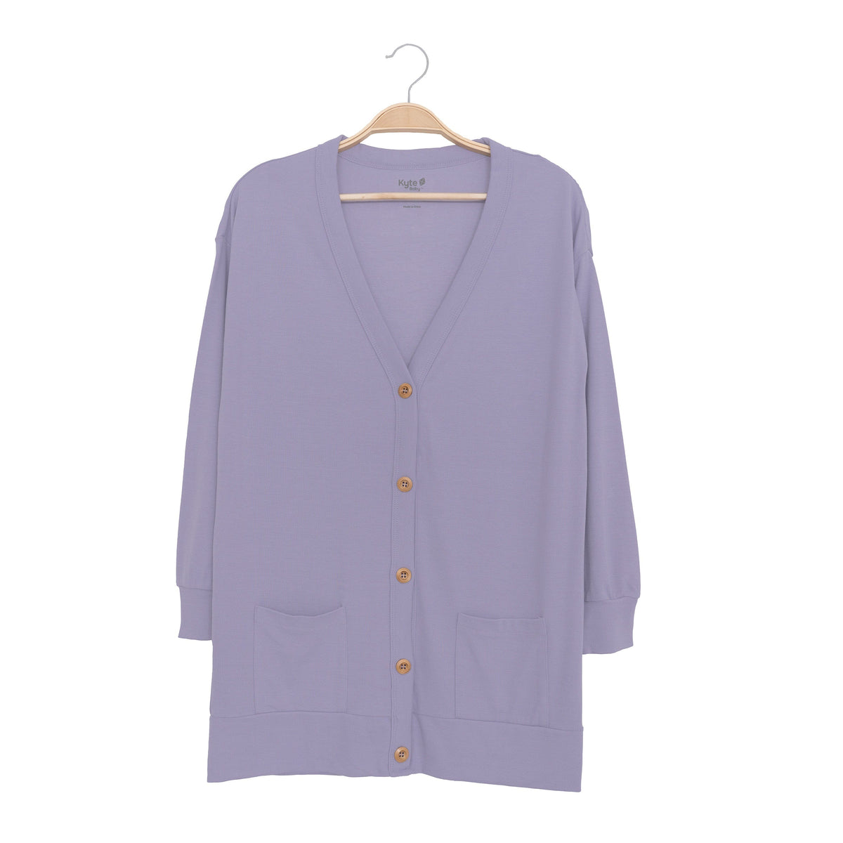 Kyte Baby Bamboo Jersey Adult Cardigan in Taro