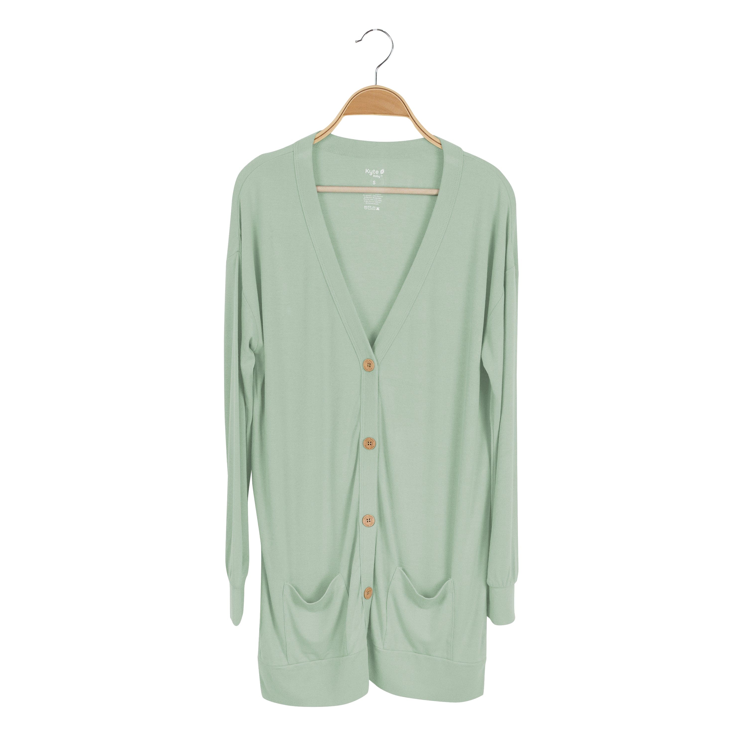 Kyte Baby Adult Bamboo Jersey Cardigan Bamboo Jersey Adult Cardigan in Thyme