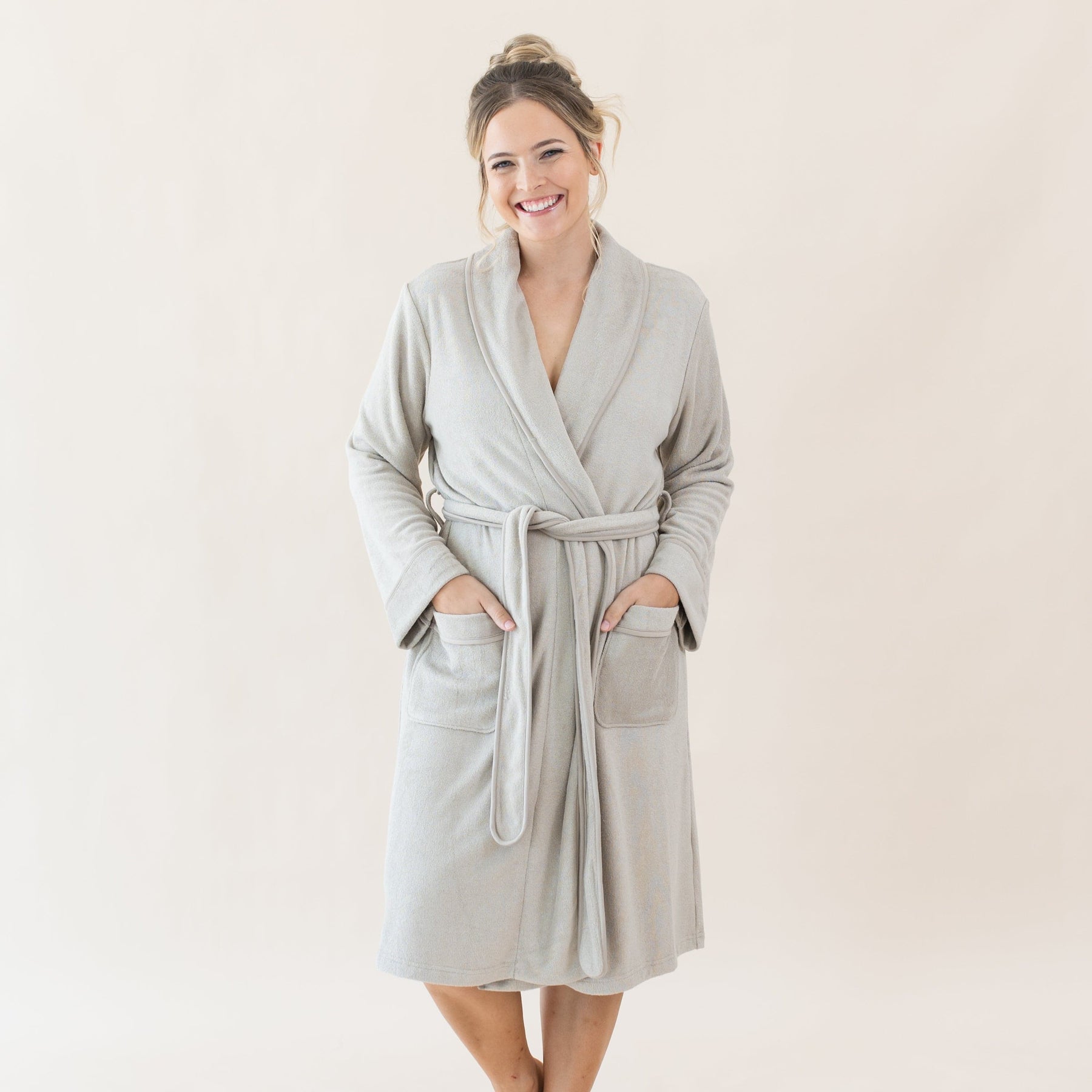 Kyte Baby Adult Bath Robe Adult Robe in Almond