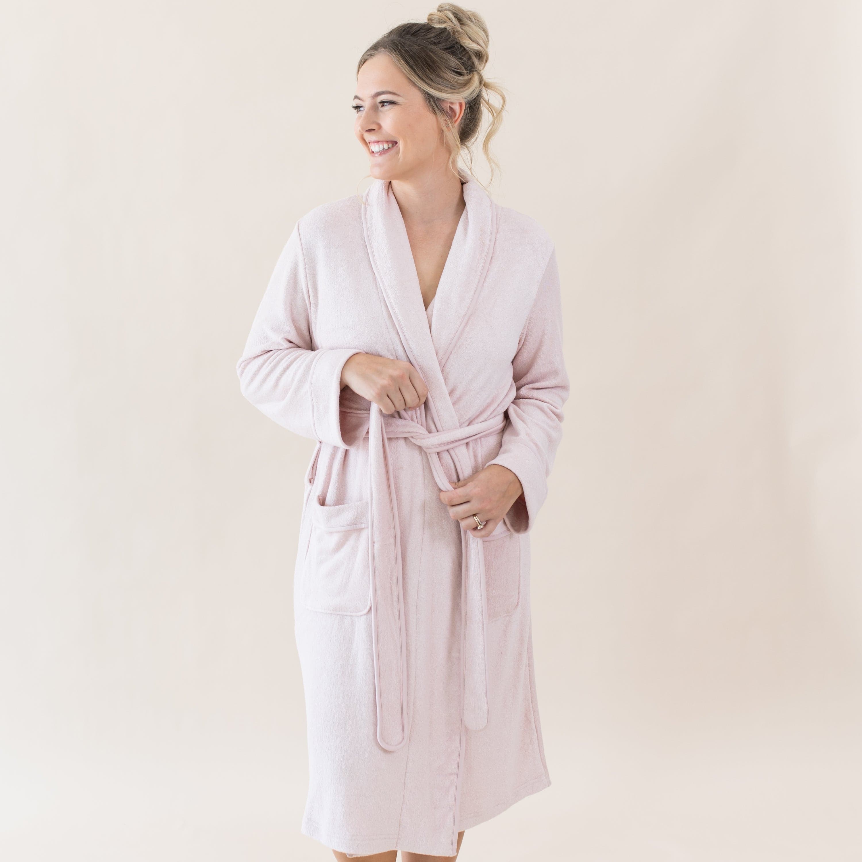 Kyte Baby Adult Bath Robe Adult Robe in Blush