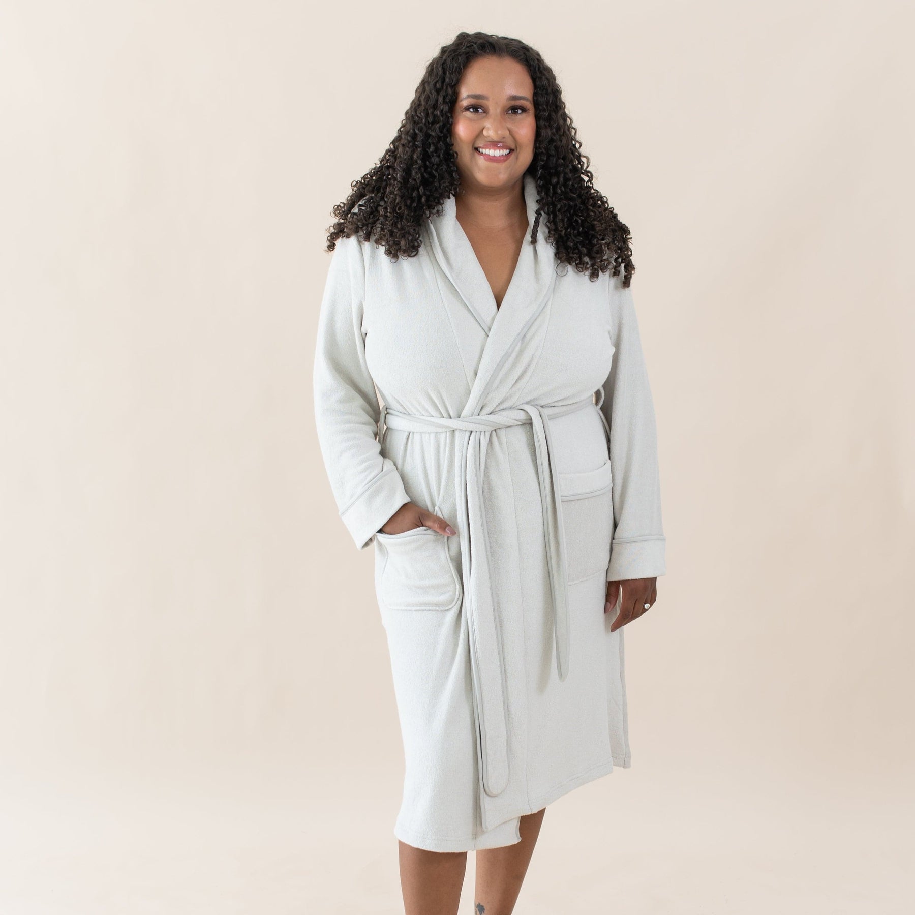 Kyte Baby Adult Bath Robe Adult Robe in Oat