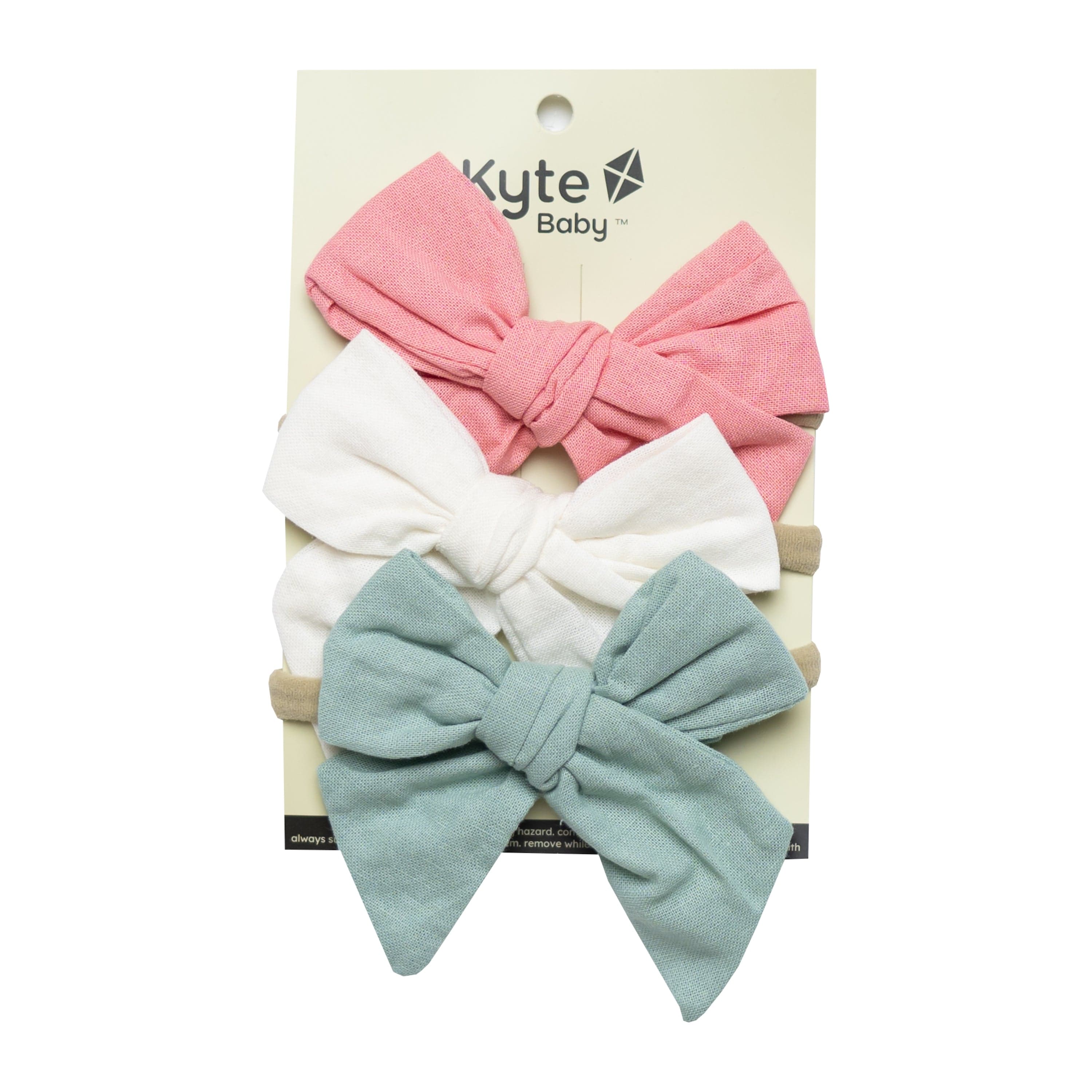 Kyte Baby Baby Bows Crepe/Cloud/Sage 3-Pack Bows in Crepe, Cloud, and Sage