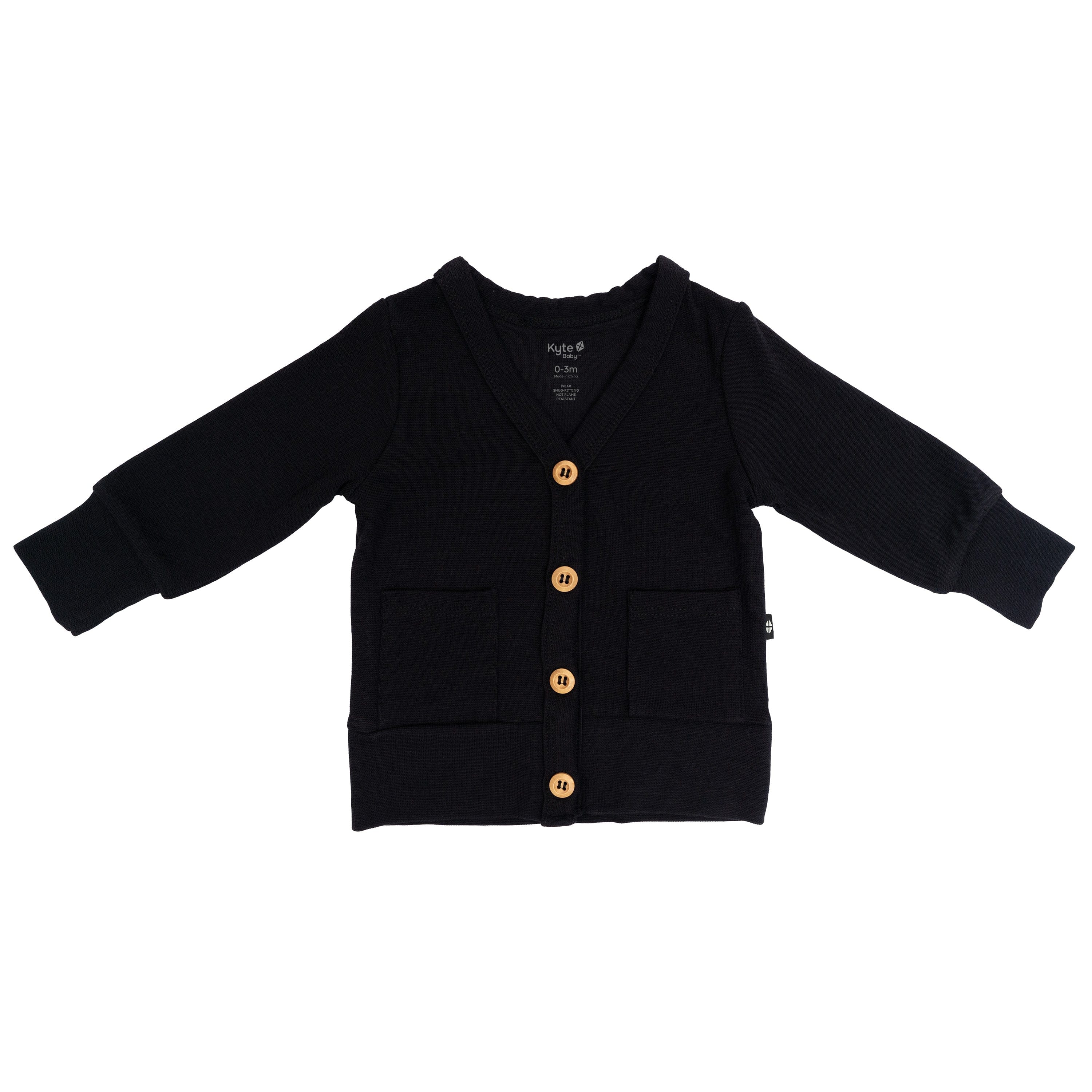 Kyte Baby Baby Cardigan Bamboo Jersey Cardigan in Midnight