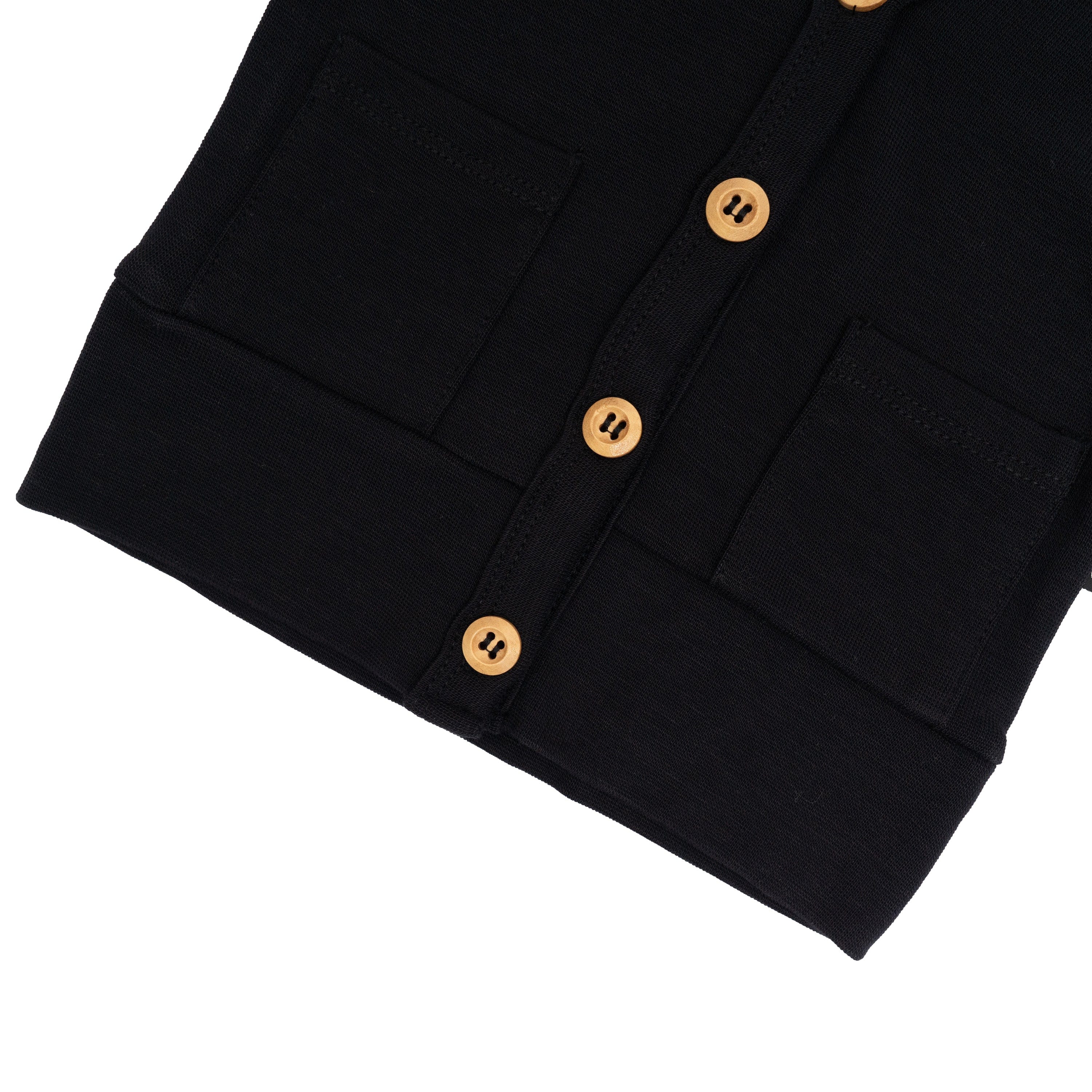 Kyte Baby Bamboo Jersey Toddler Cardigan with wooden buttons in Midnight