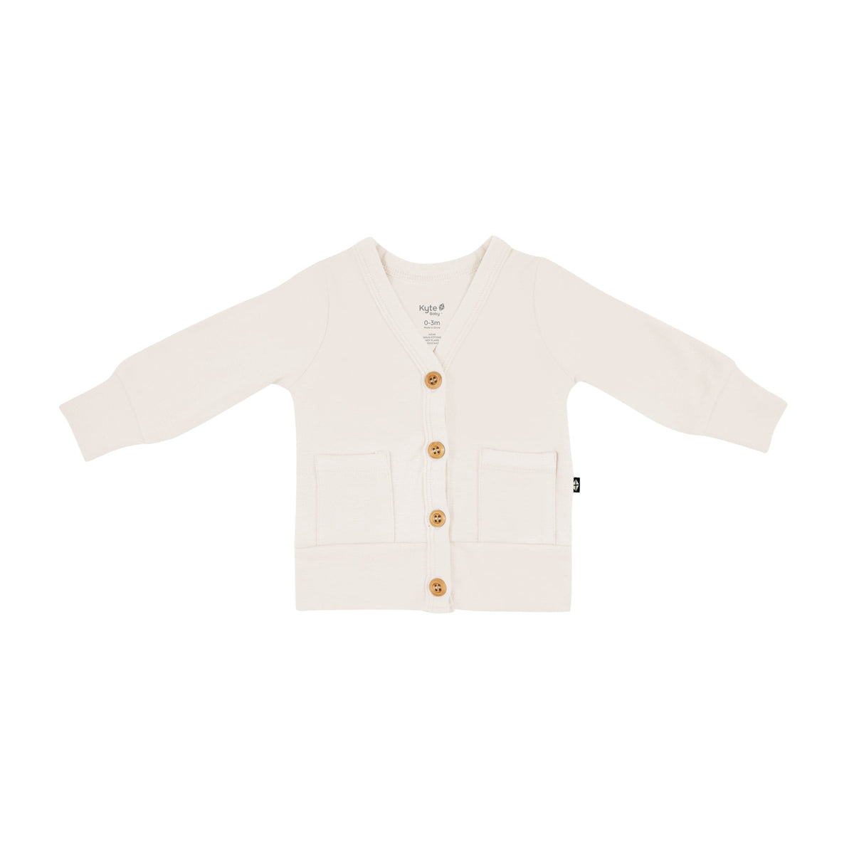 Kyte Baby Baby Cardigan Bamboo Jersey Cardigan in Oat