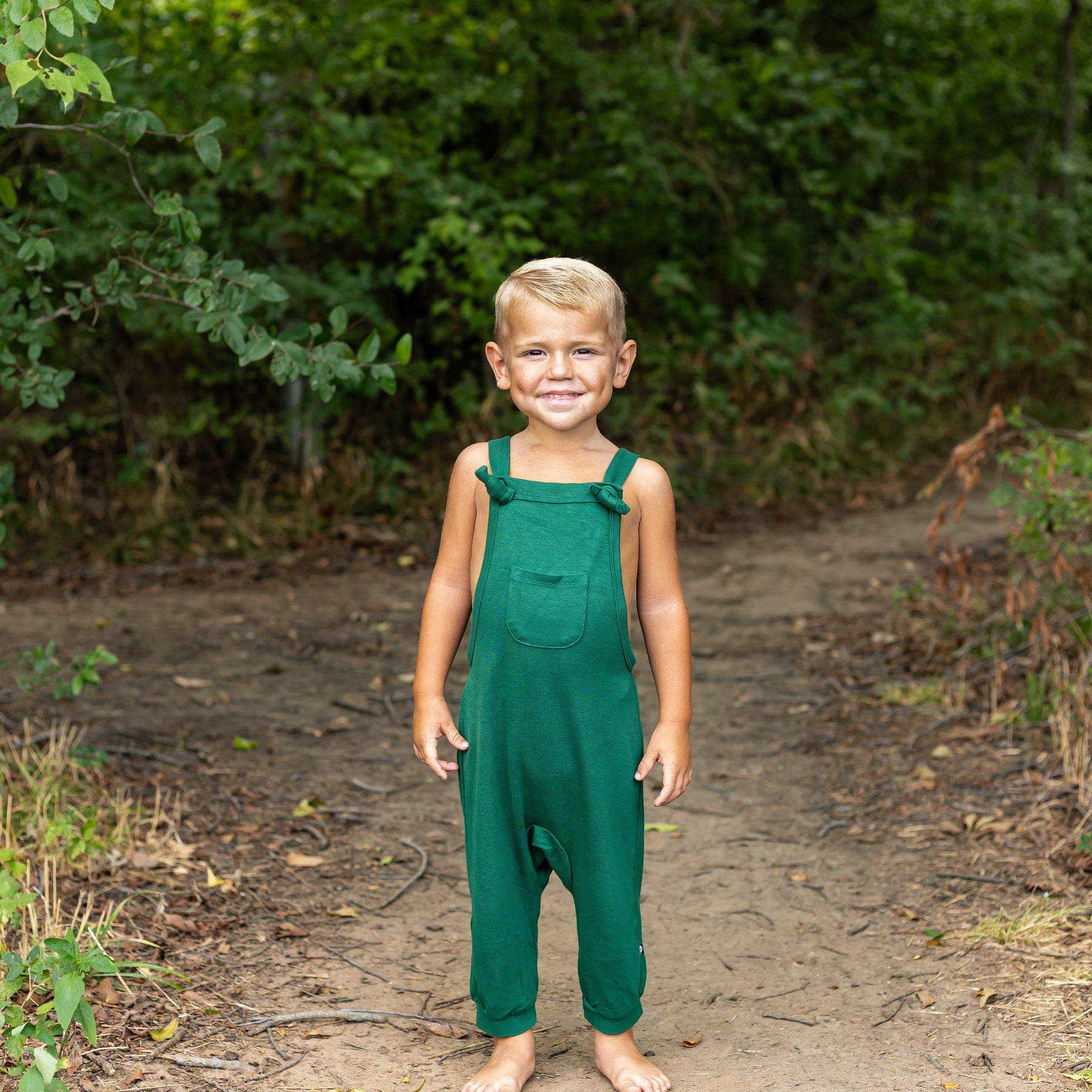 Kyte Baby Baby Overall Bamboo Jersey Overall in Forest