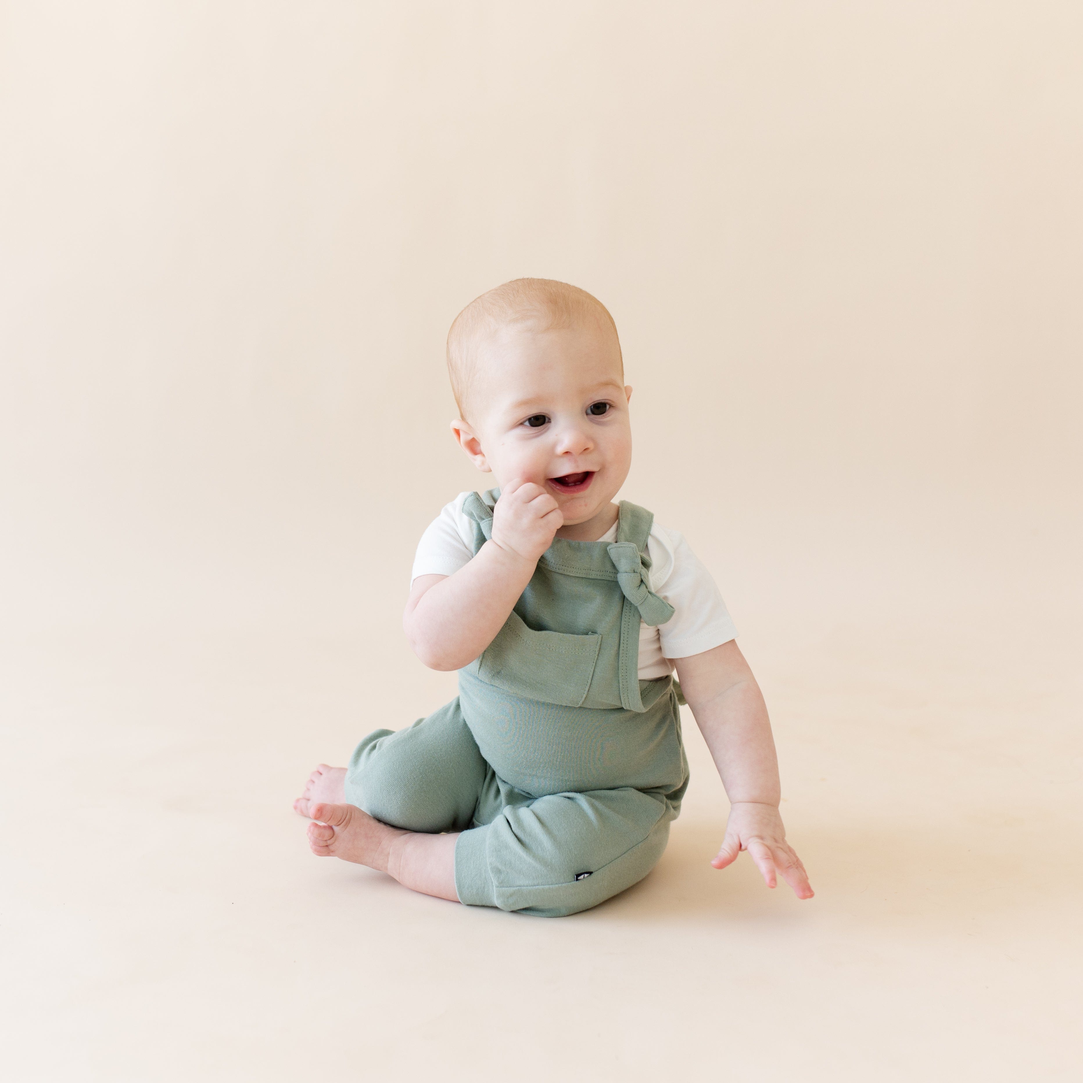 Kyte Baby Baby Overall Bamboo Jersey Overall in Thyme