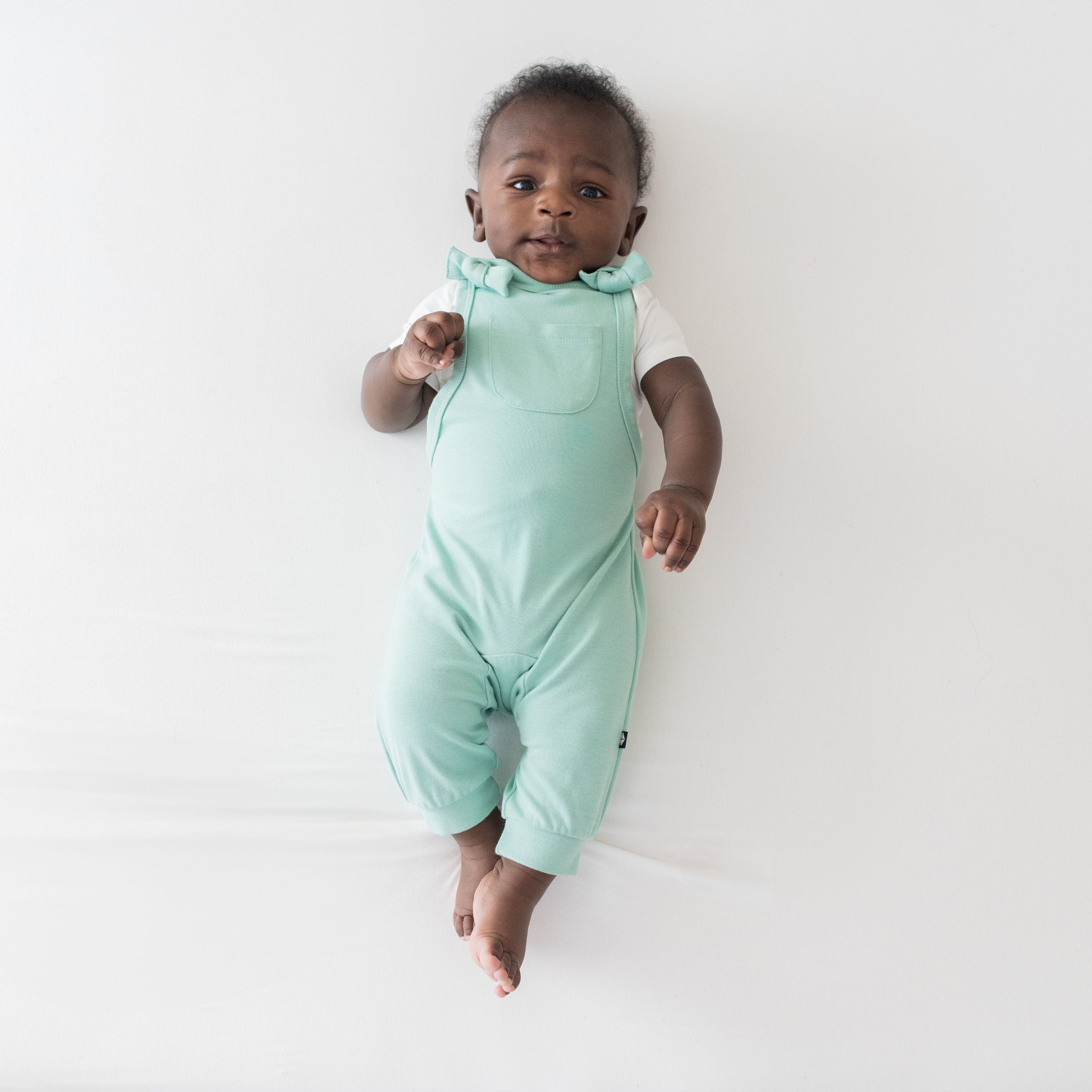 Kyte Baby Baby Overall Bamboo Jersey Overall in Wasabi