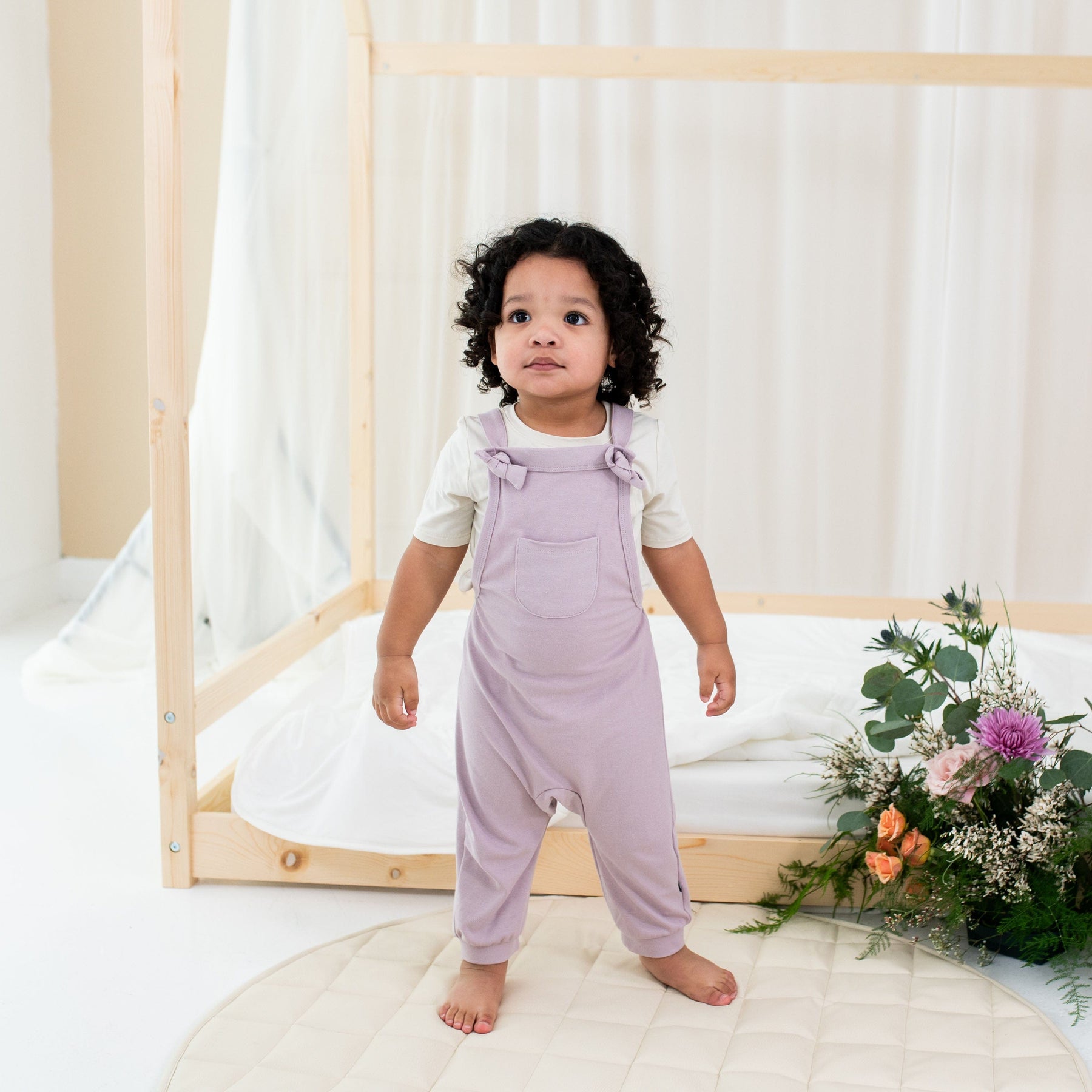 Kyte Baby Baby Overall Bamboo Jersey Overall in Wisteria