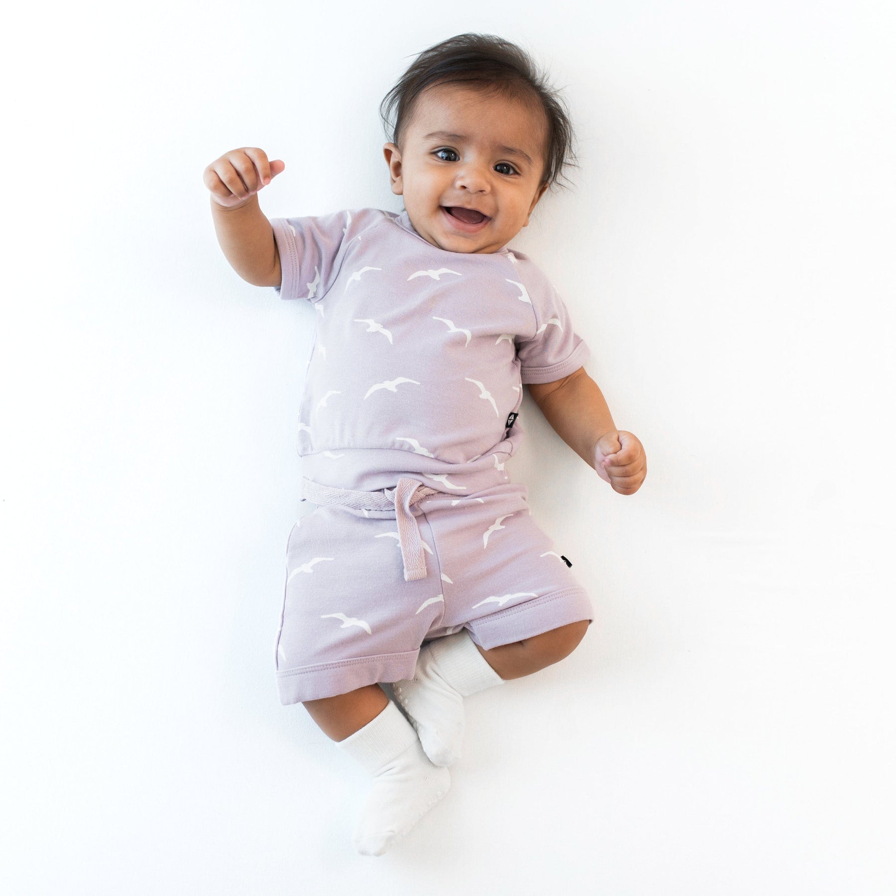 Kyte Baby Bamboo Jersey Short Sleeve Jogger Set Bamboo Jersey Short Sleeve Jogger Set in Seagull