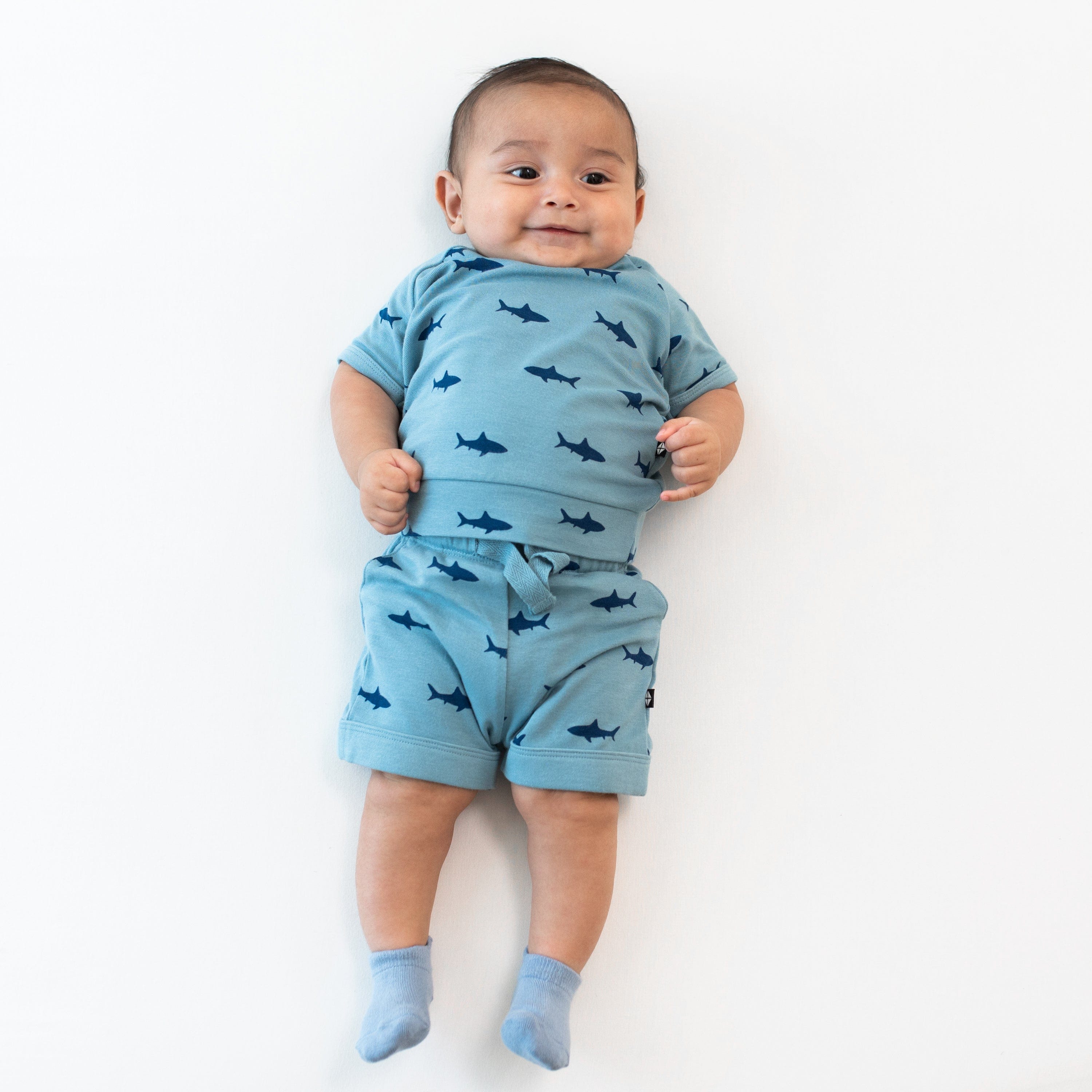 Kyte Baby Bamboo Jersey Short Sleeve Jogger Set Bamboo Jersey Short Sleeve Jogger Set in Shark