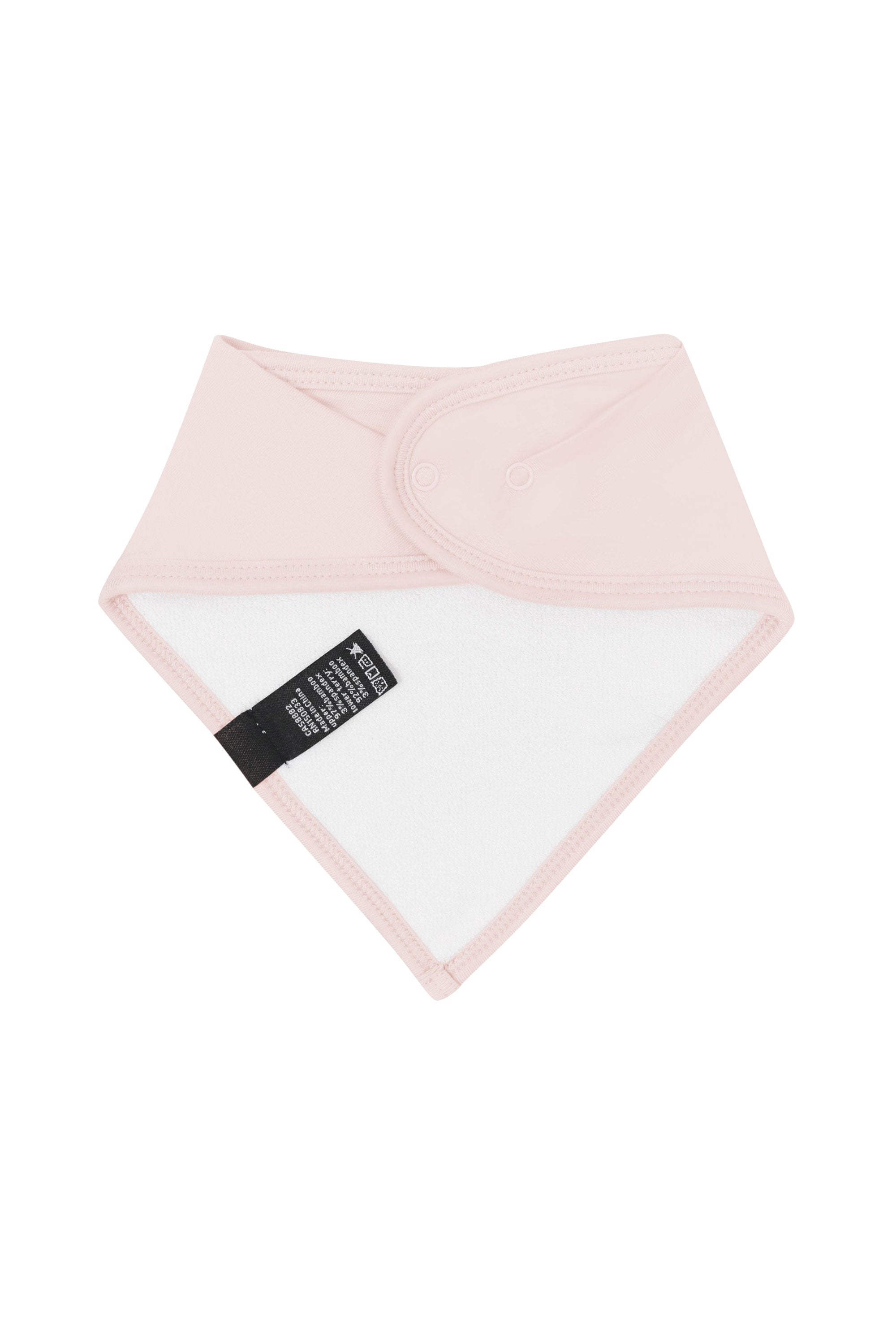 Bamboo terry lining on Kyte Baby Bib in Blush