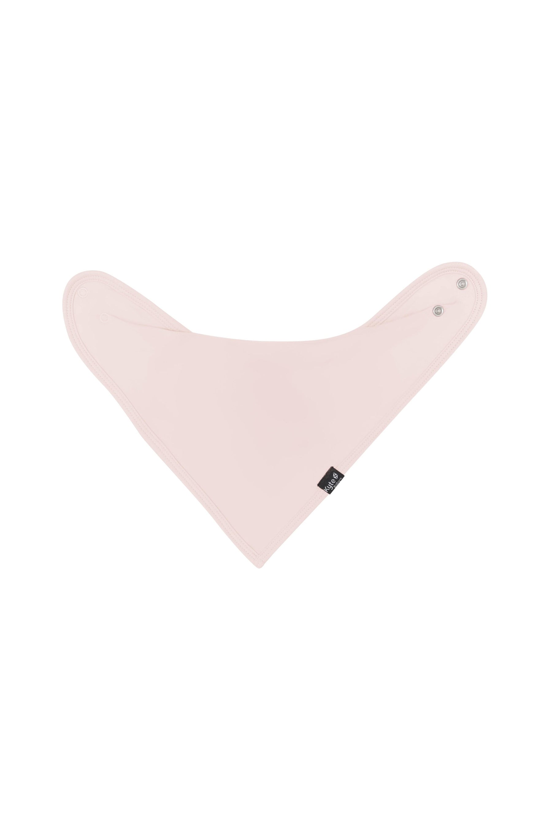 Adjustable snaps on Kyte Baby Bib in Blush
