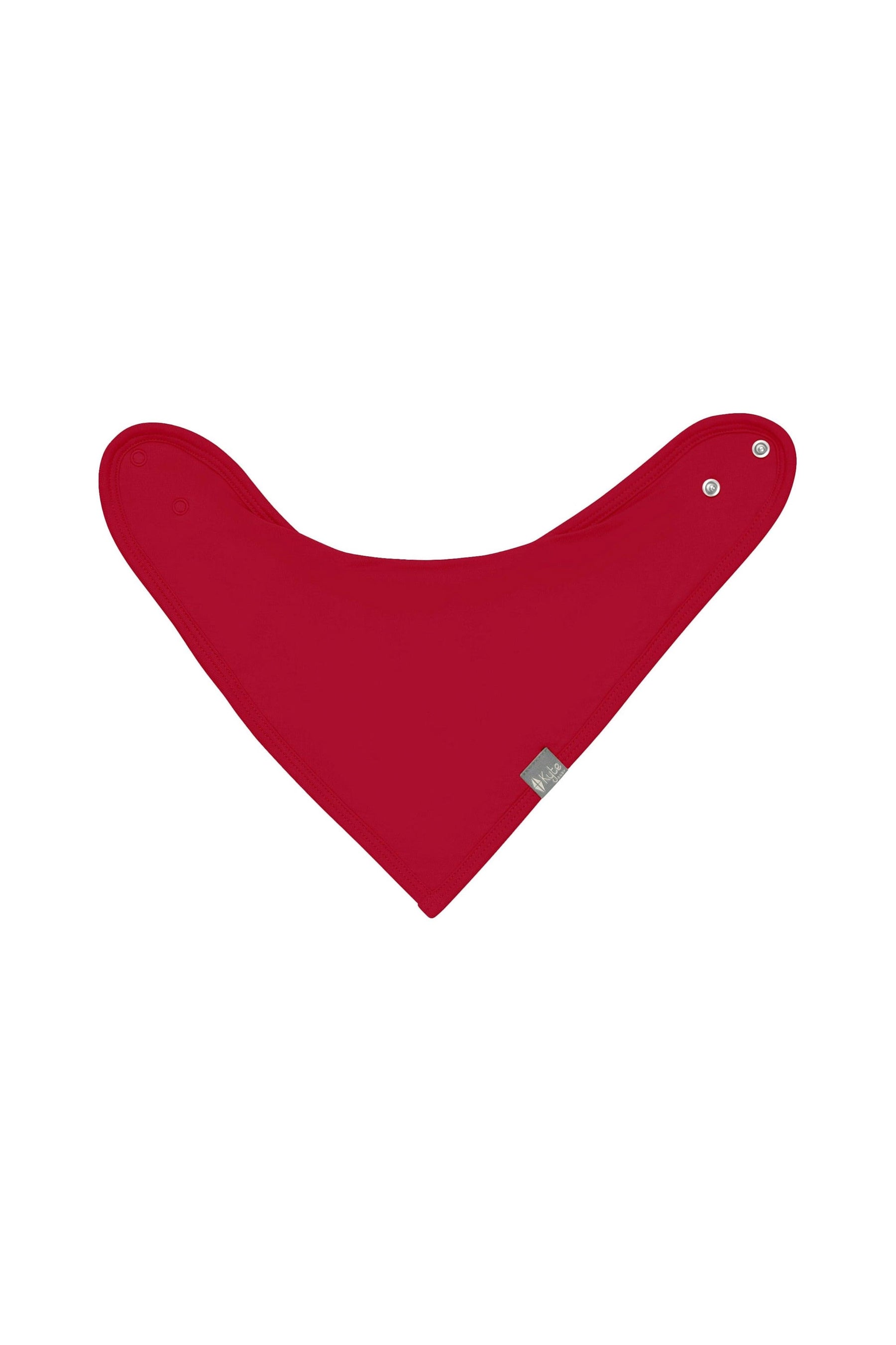 Adjustable snaps on Kyte Baby Bib in Cardinal