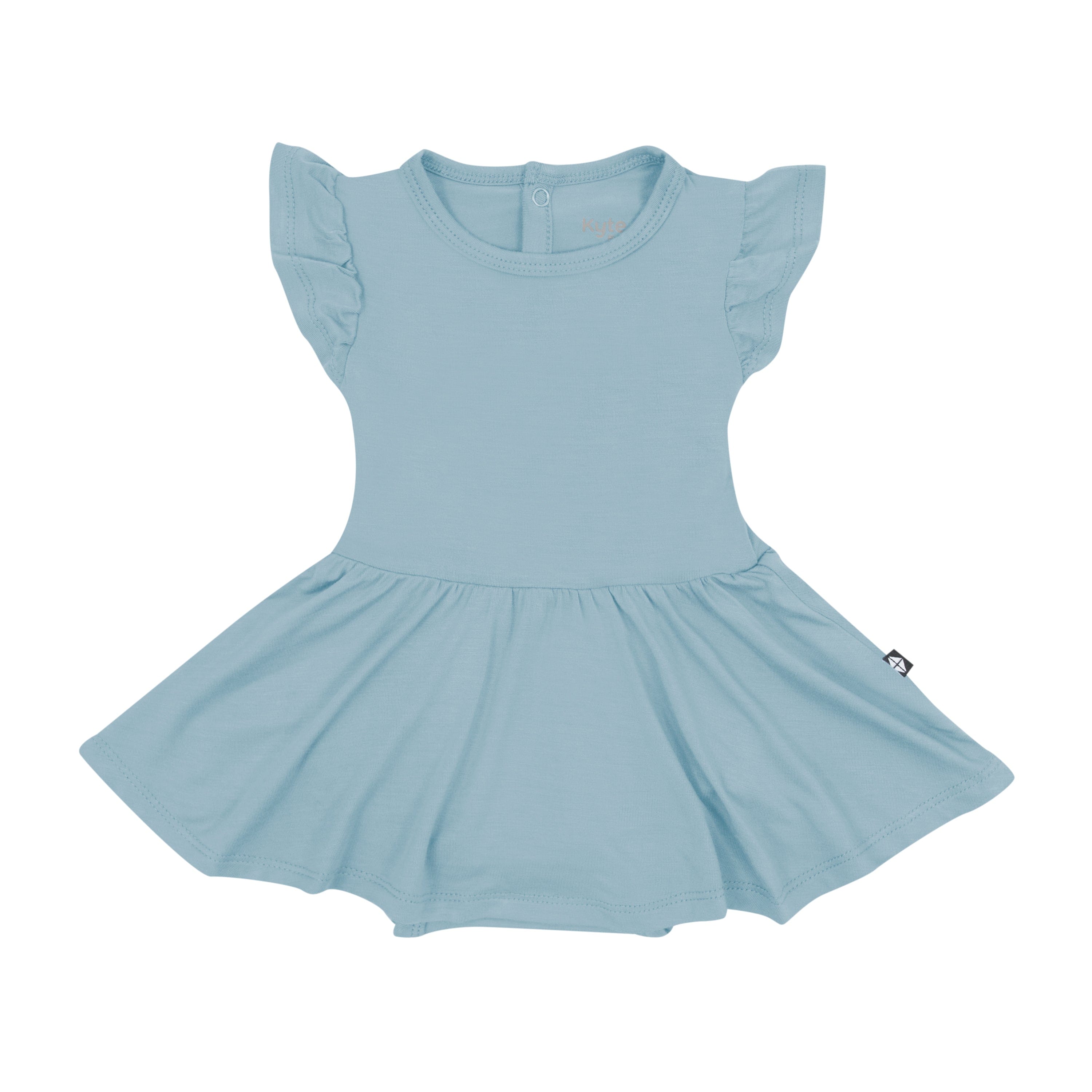 Kyte Baby Bodysuit Dress Twirl Bodysuit Dress in Dusty Blue