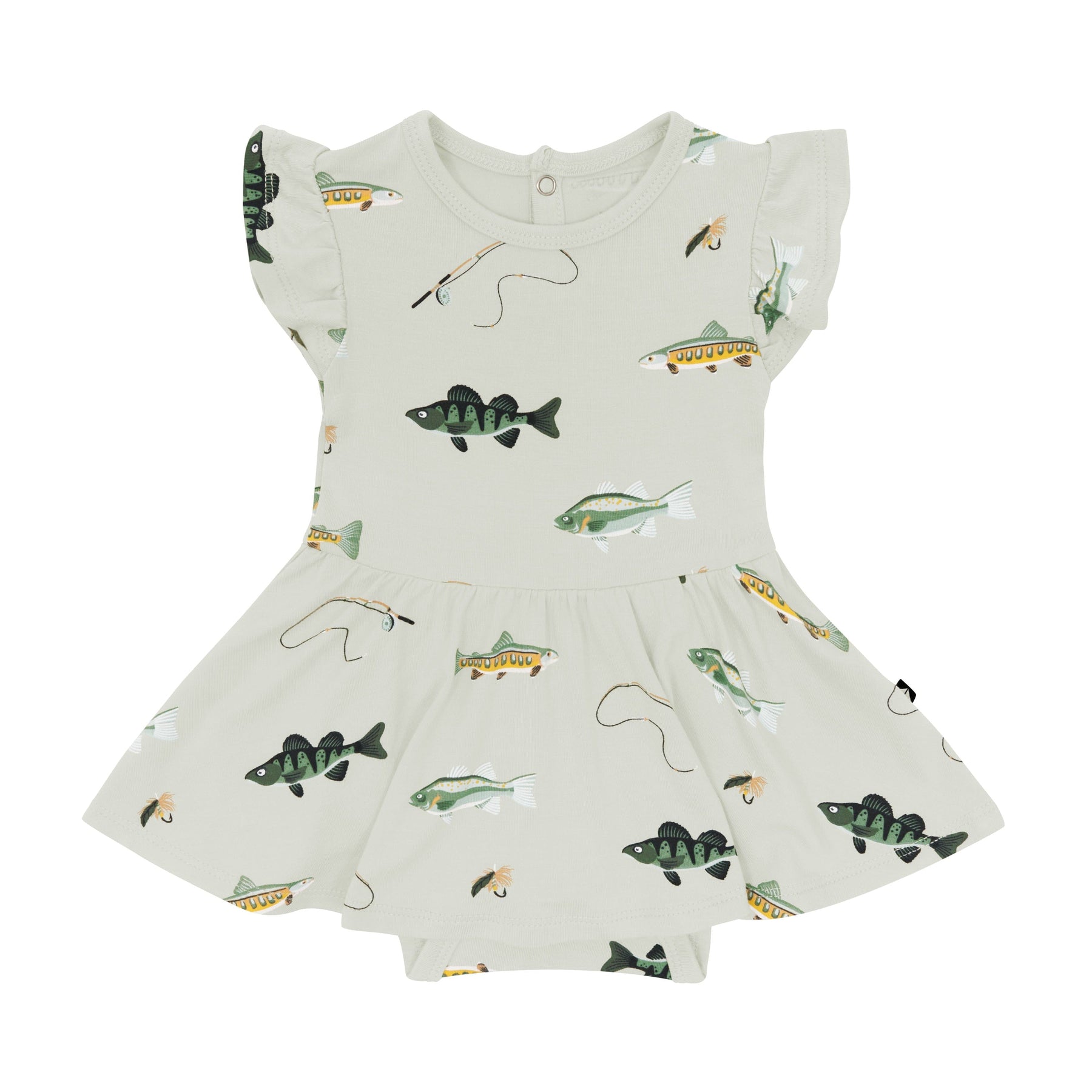 Kyte Baby Bodysuit Dress Twirl Bodysuit Dress in Fishing