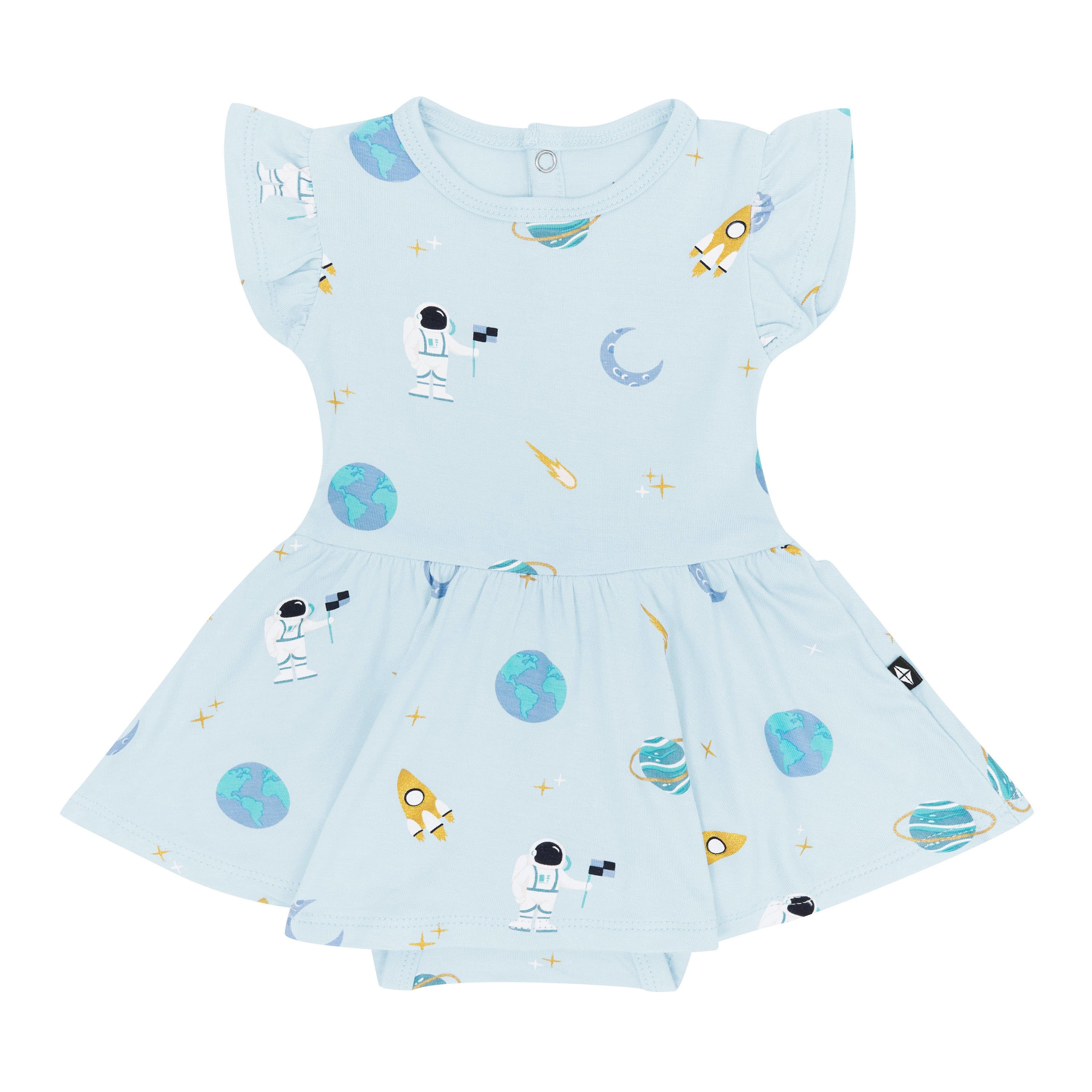 Kyte Baby Bodysuit Dress Twirl Bodysuit Dress in Ice Space