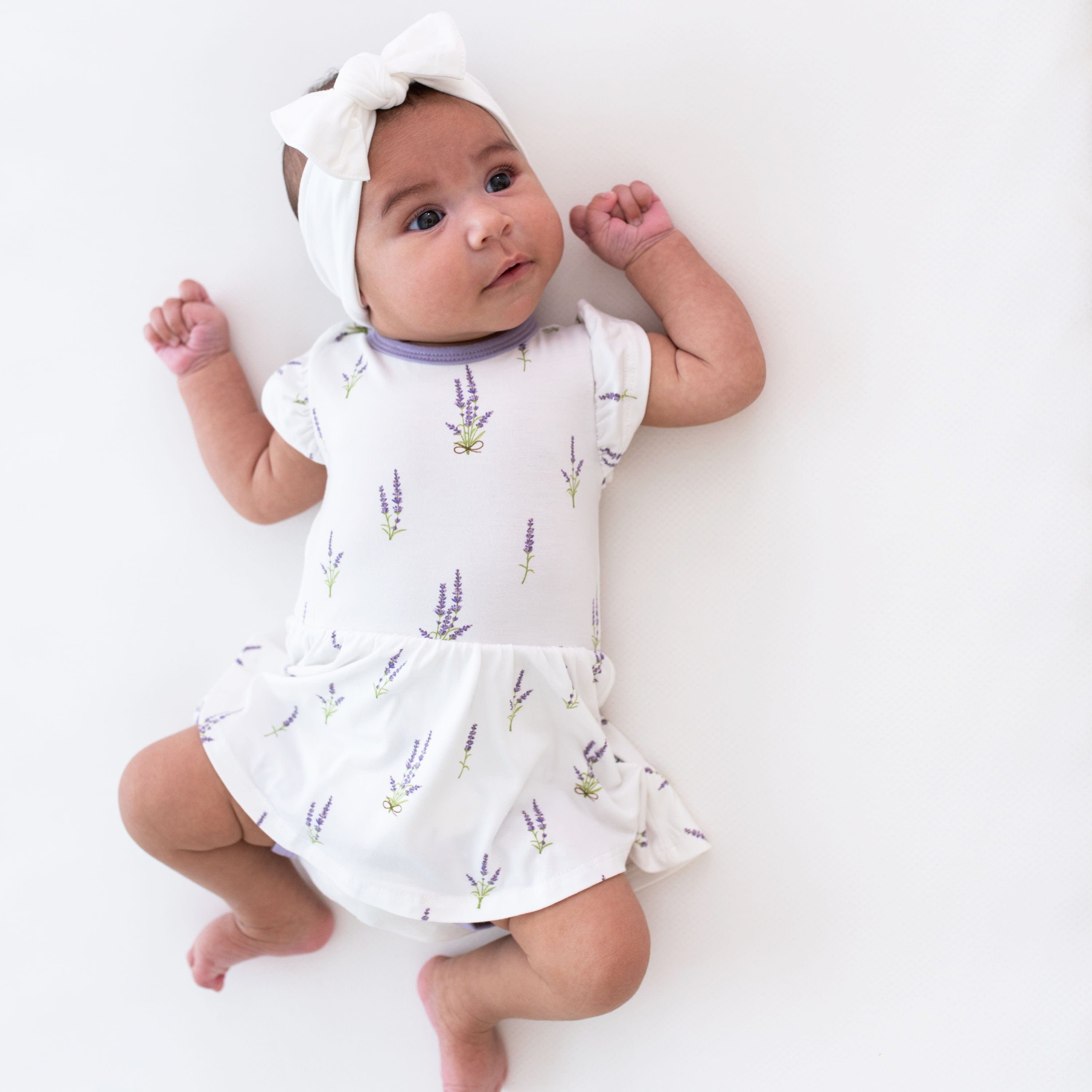 Kyte Baby Bodysuit Dress Twirl Bodysuit Dress in Lavender