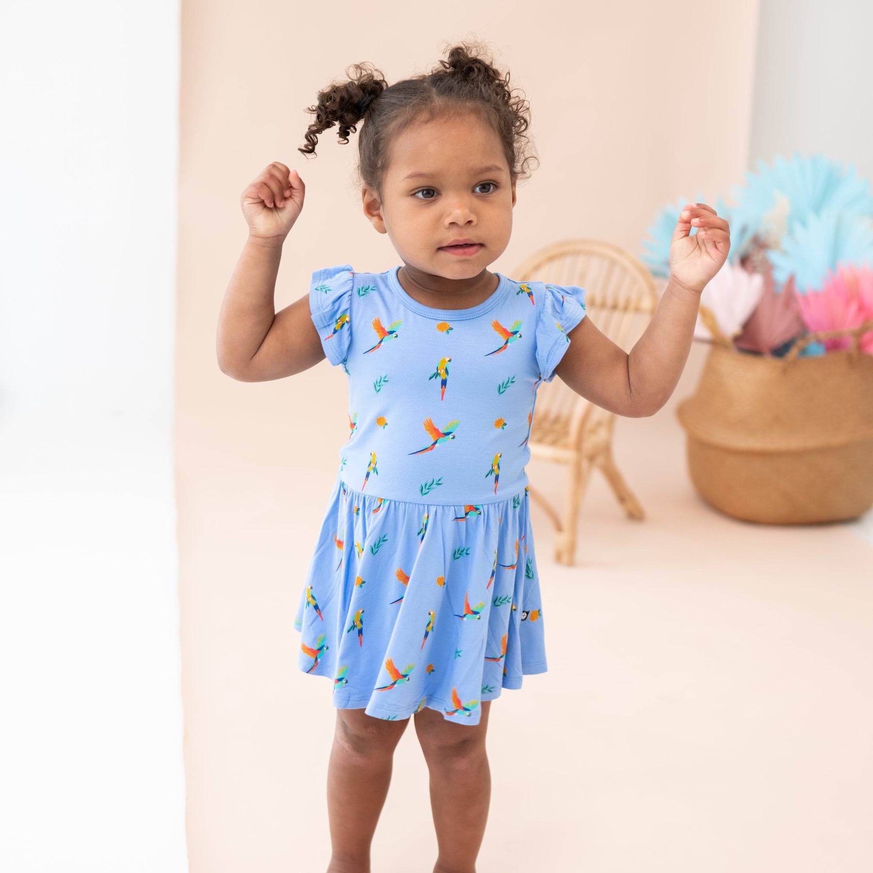 Kyte Baby Bodysuit Dress Twirl Bodysuit Dress in Macaw
