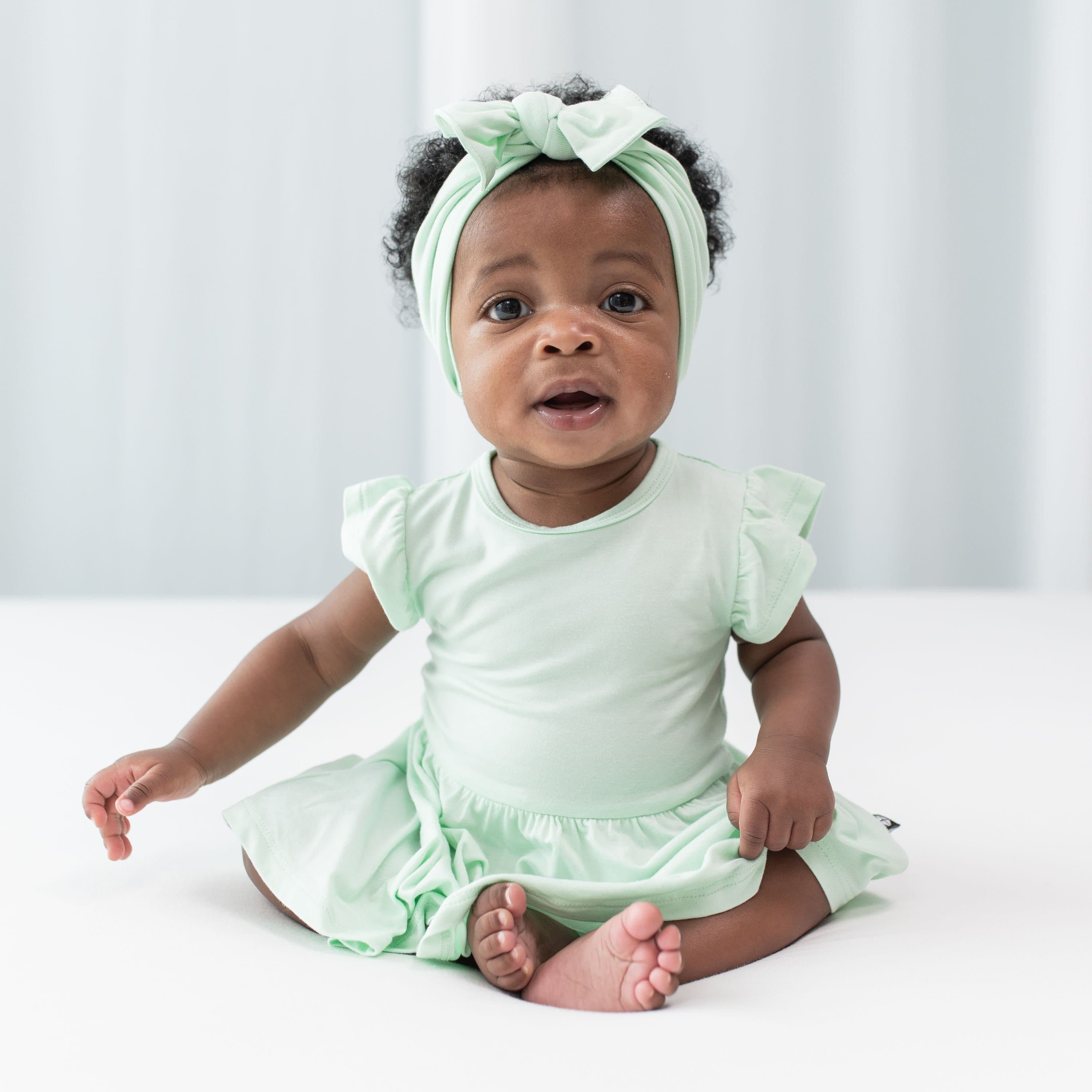 Kyte Baby Bodysuit Dress Twirl Bodysuit Dress in Mint