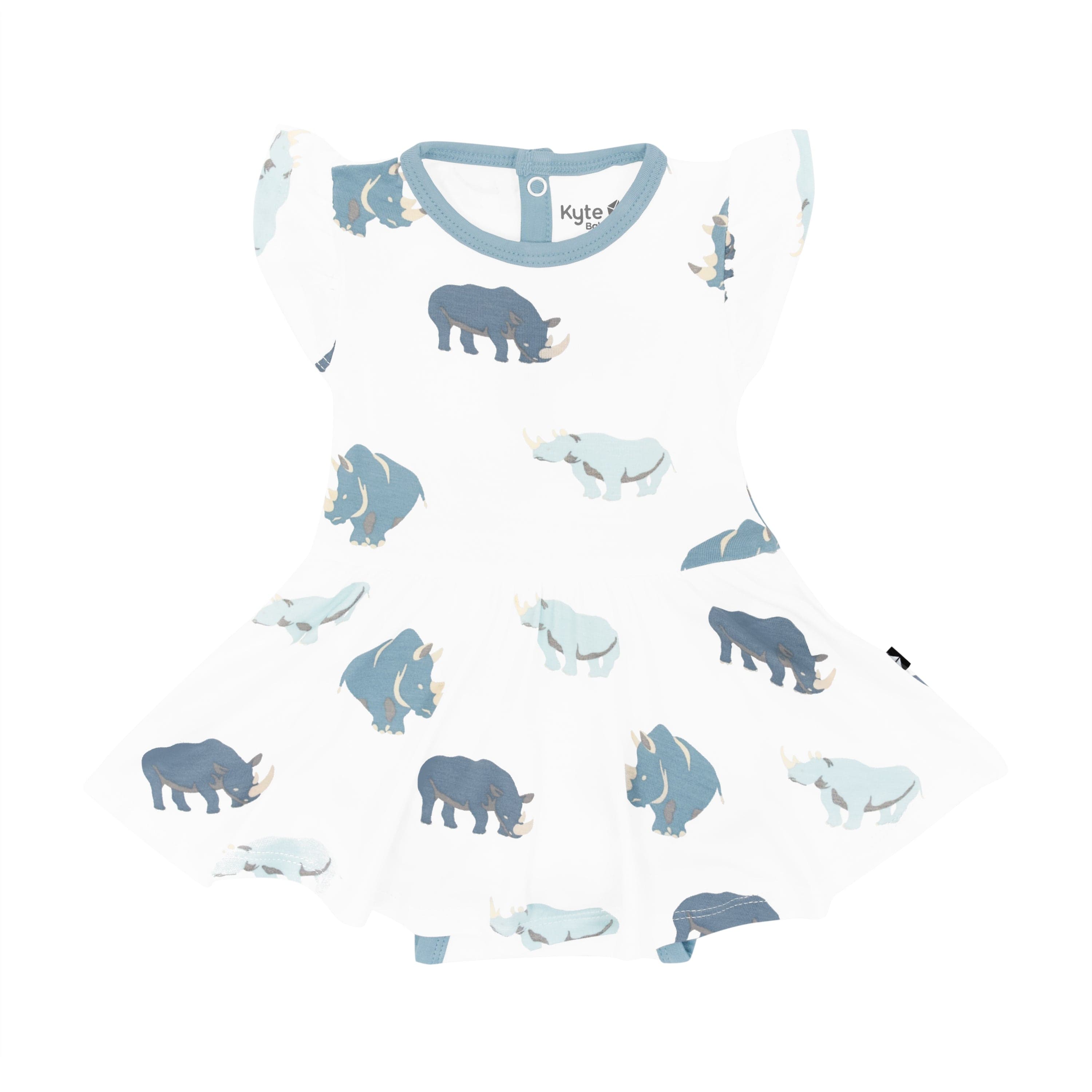 Kyte Baby Bodysuit Dress Twirl Bodysuit Dress in Rhino