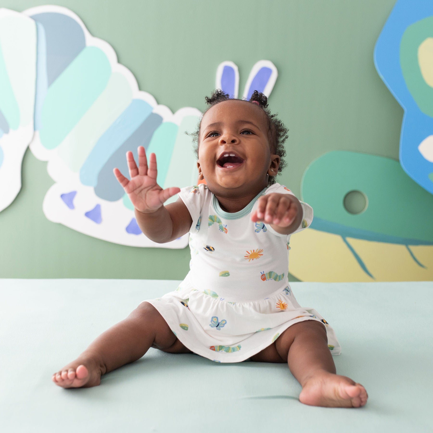 Kyte Baby Bodysuit Dress Twirl Bodysuit Dress in The Very Hungry Caterpillar™ and Friends