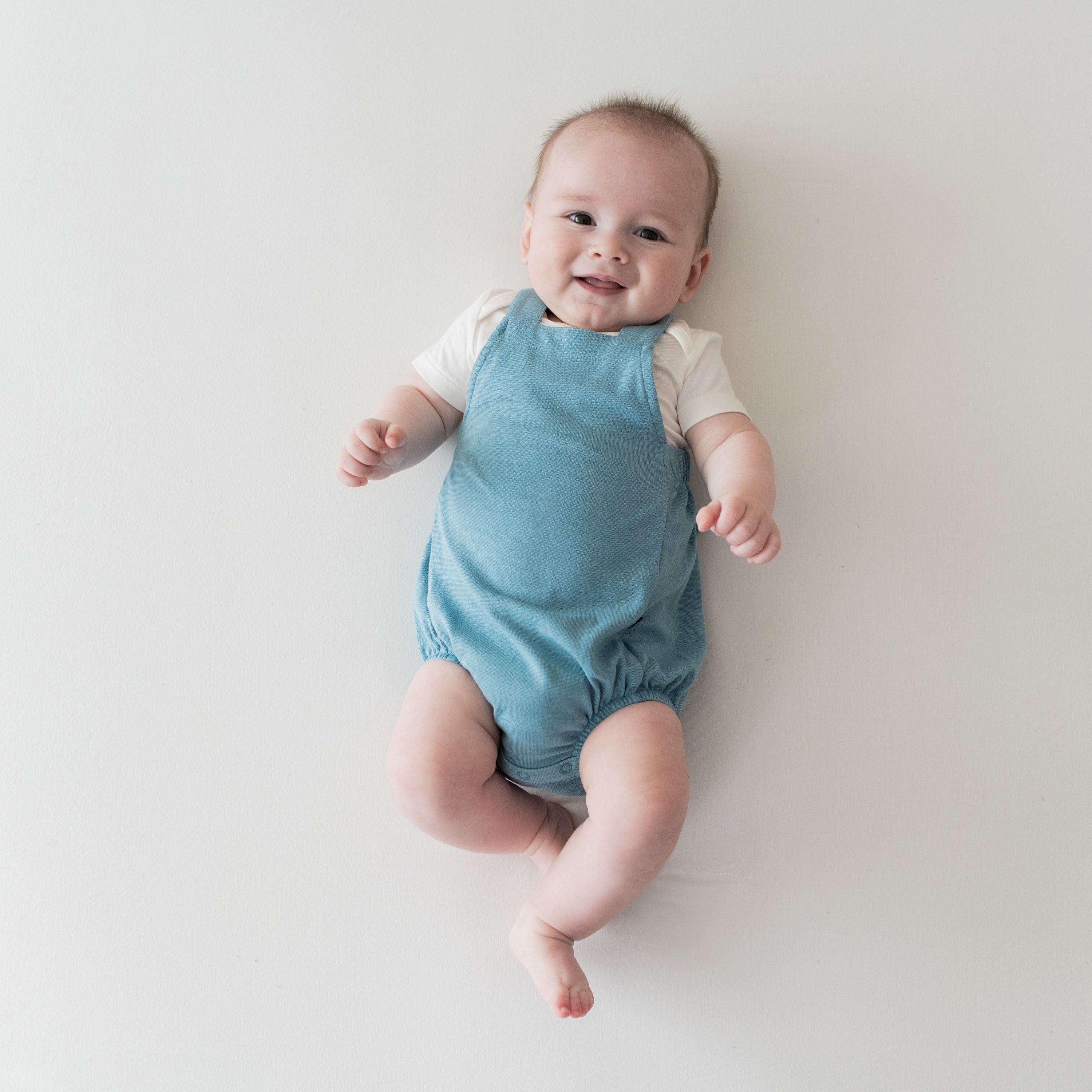 Kyte Baby Bubble Overall Bamboo Jersey Bubble Overall in Dusty Blue