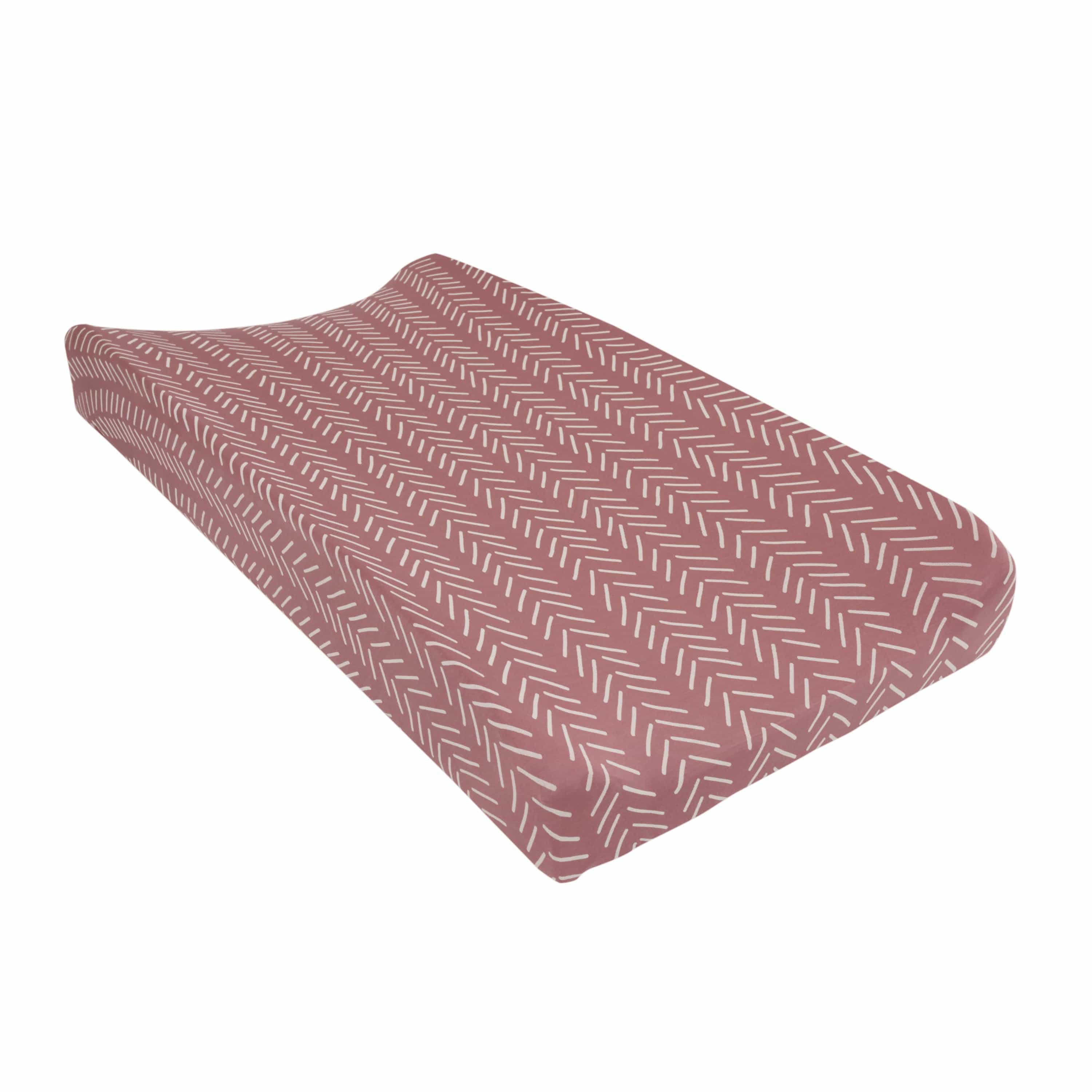 Kyte Baby Change Pad Cover Dusty Rose Herringbone / One Size Change Pad Cover in Dusty Rose Herringbone